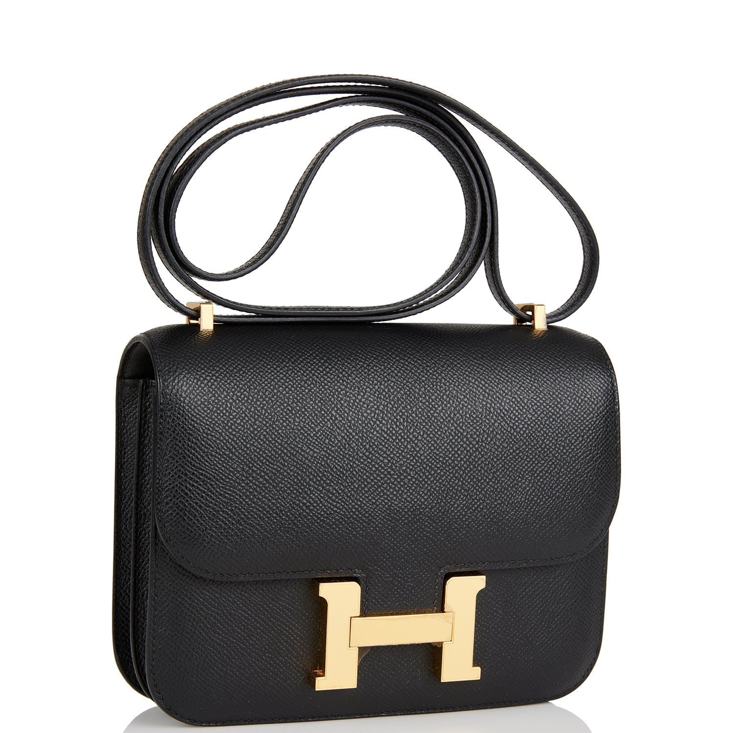 Hermes Constance Epsom Hardware Handbag Black Gold Travel Bag Hardware 1