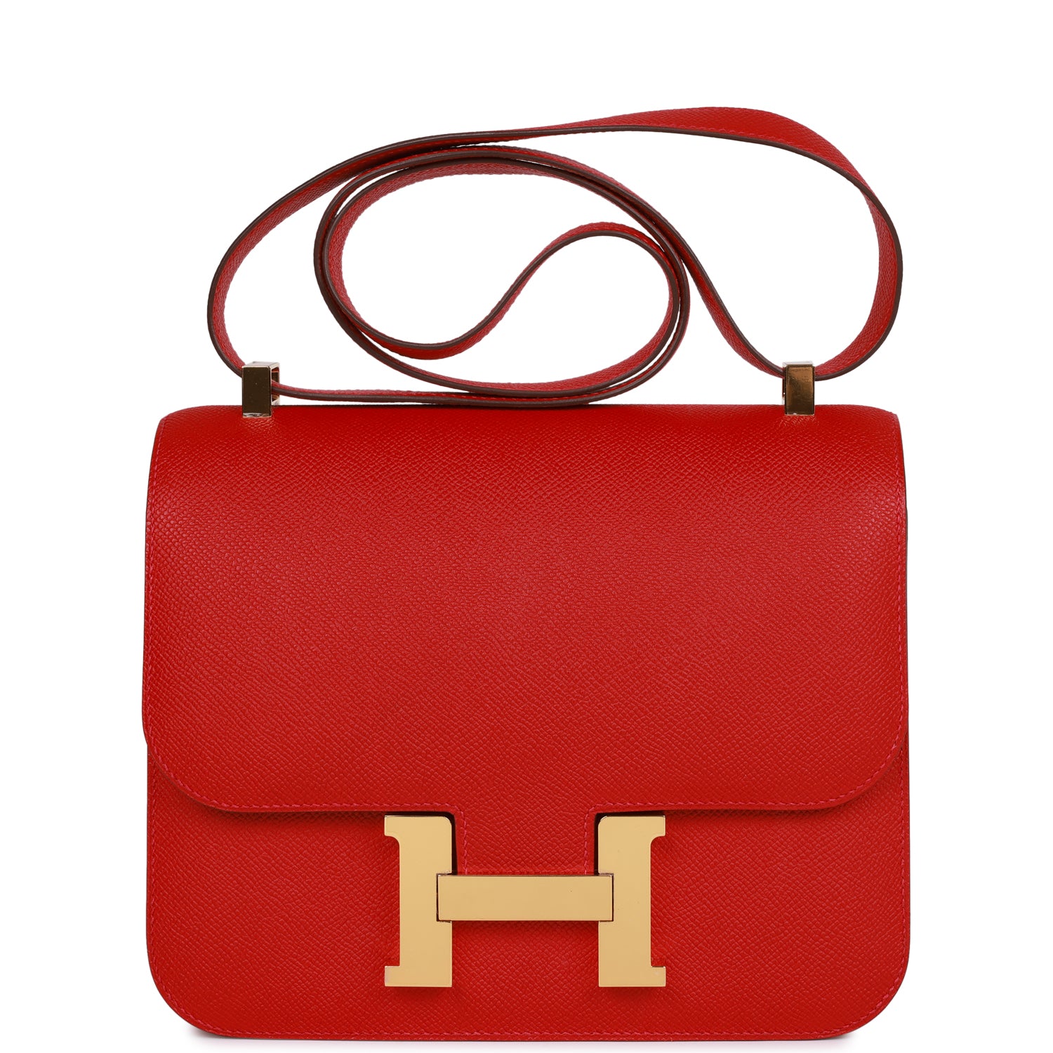 Hermes Constance Rouge Cas Ue Epsom Hardware Handbag Gold Travel Bag