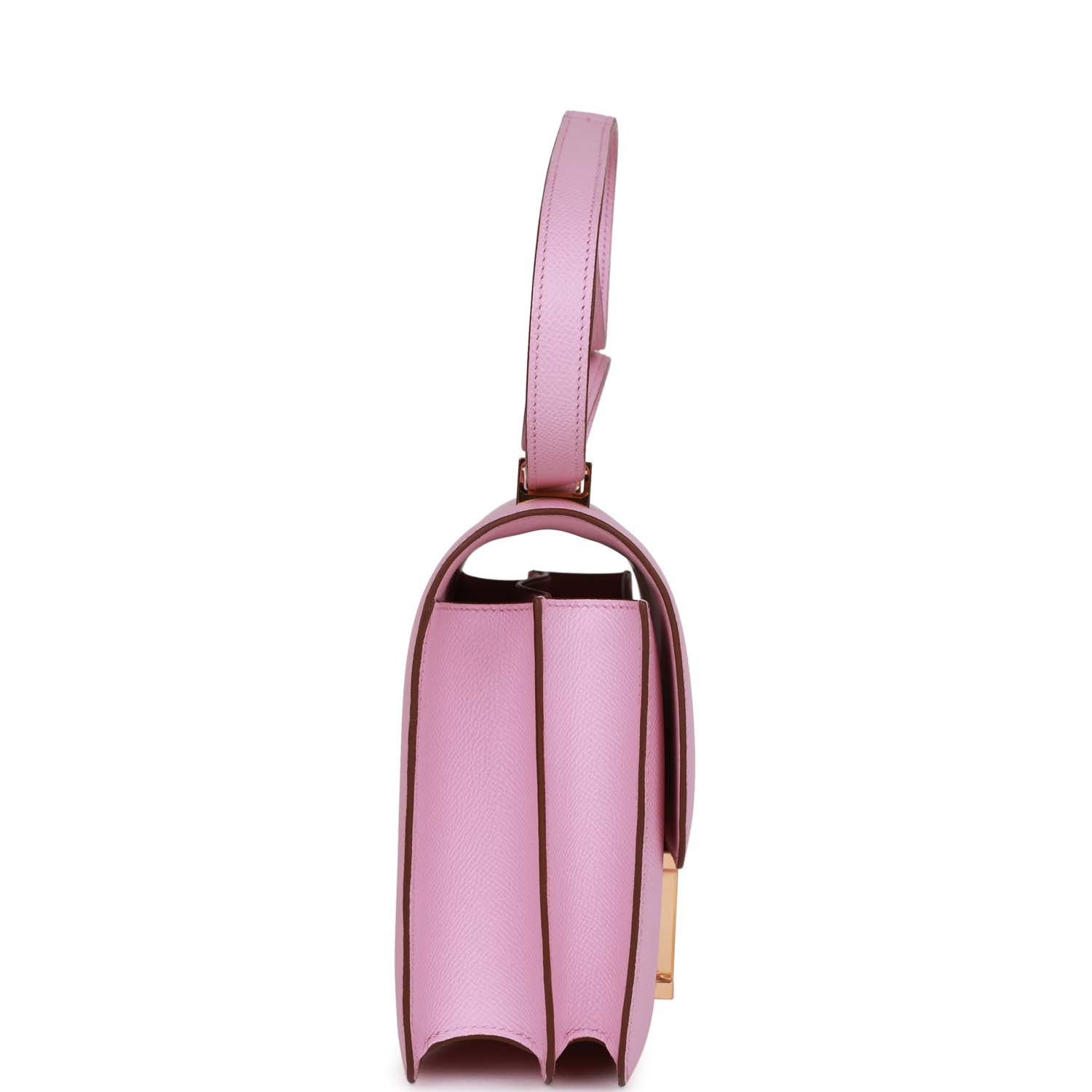 Hermes Constance Mauve Sylvestre Epsom Rose Hardware Handbag Gold Travel Bag
