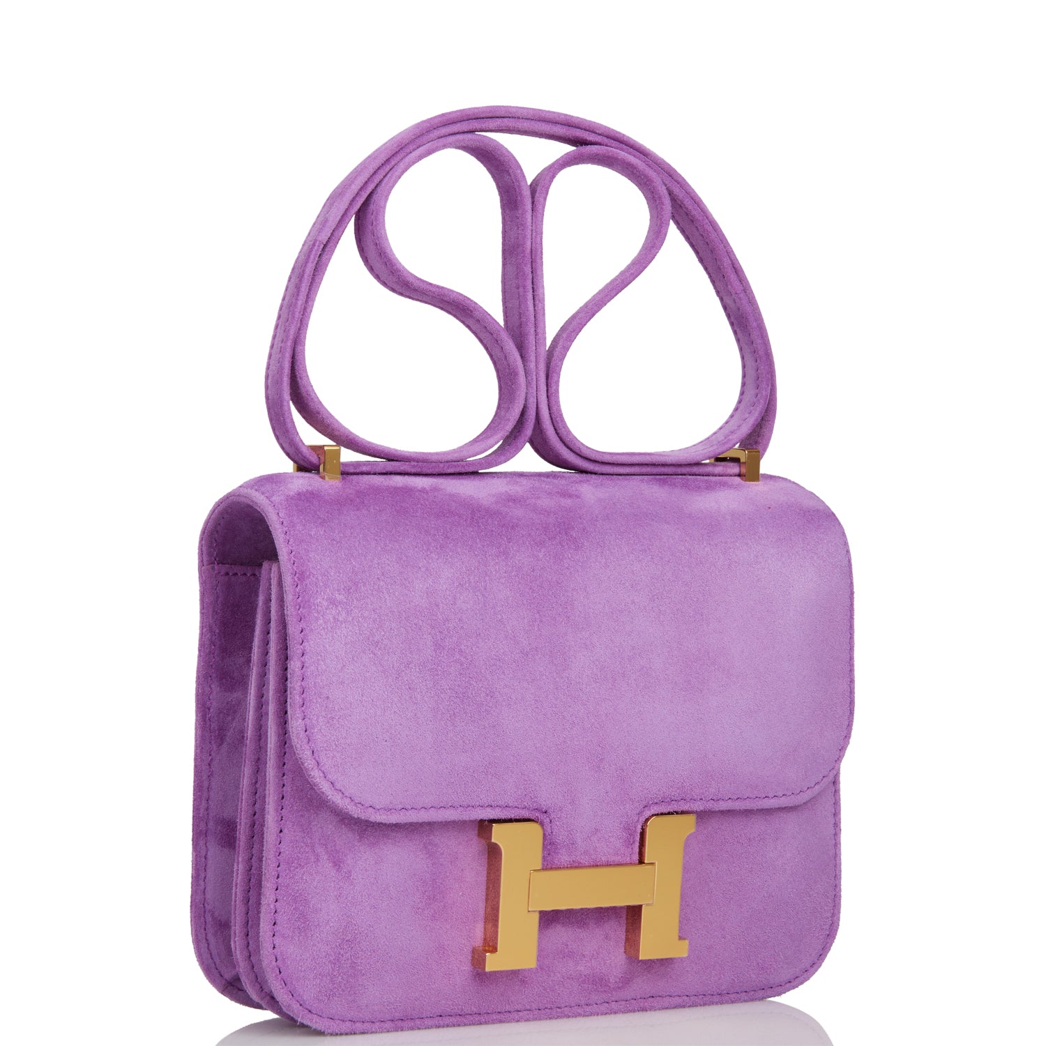 Hermes Constance Violet Doblis Hardware Handbag Gold Travel Bag Gold Hardware