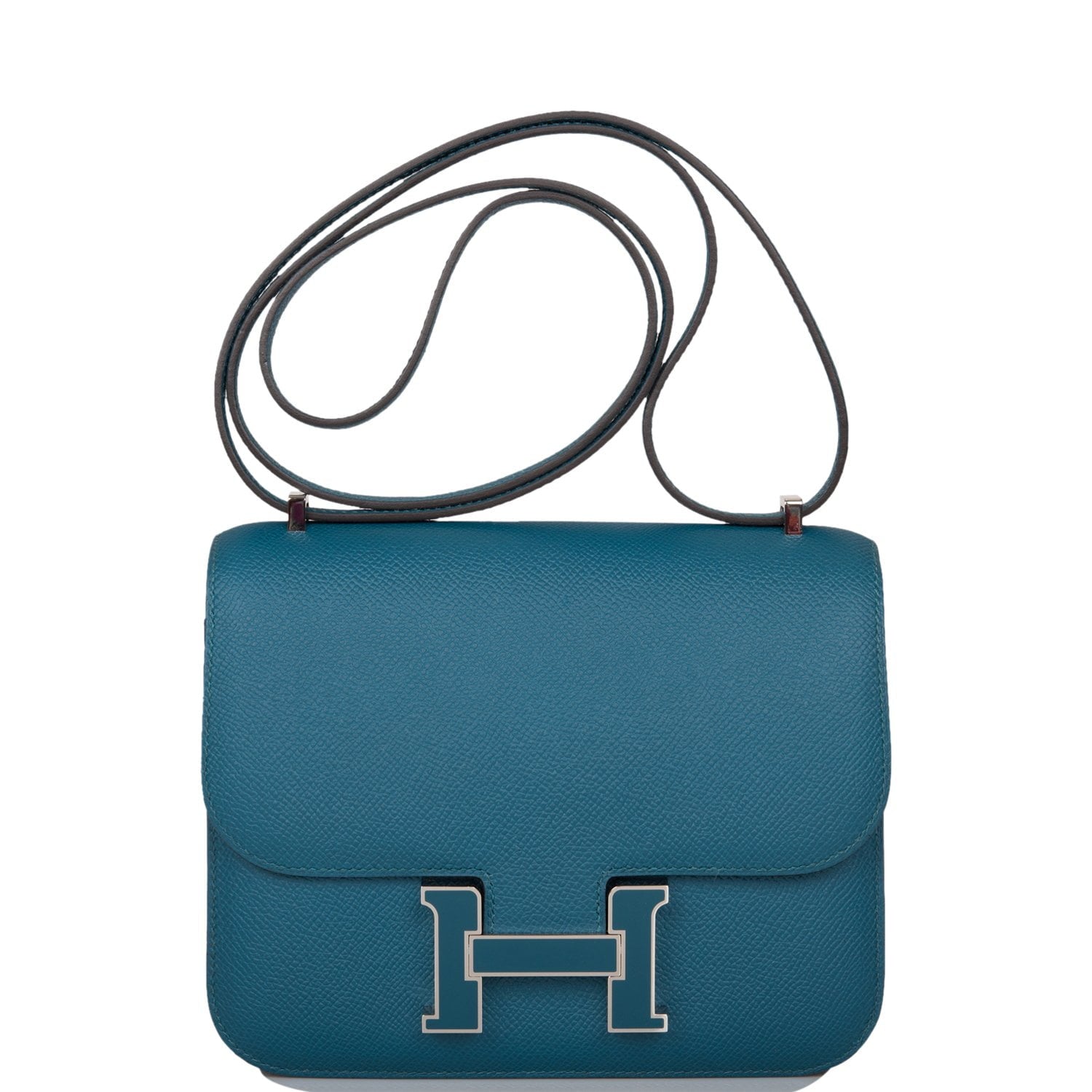 Hermes Vert Bosphore Epsom Constance Lacquer Hardware Handbag Mini Travel Bag