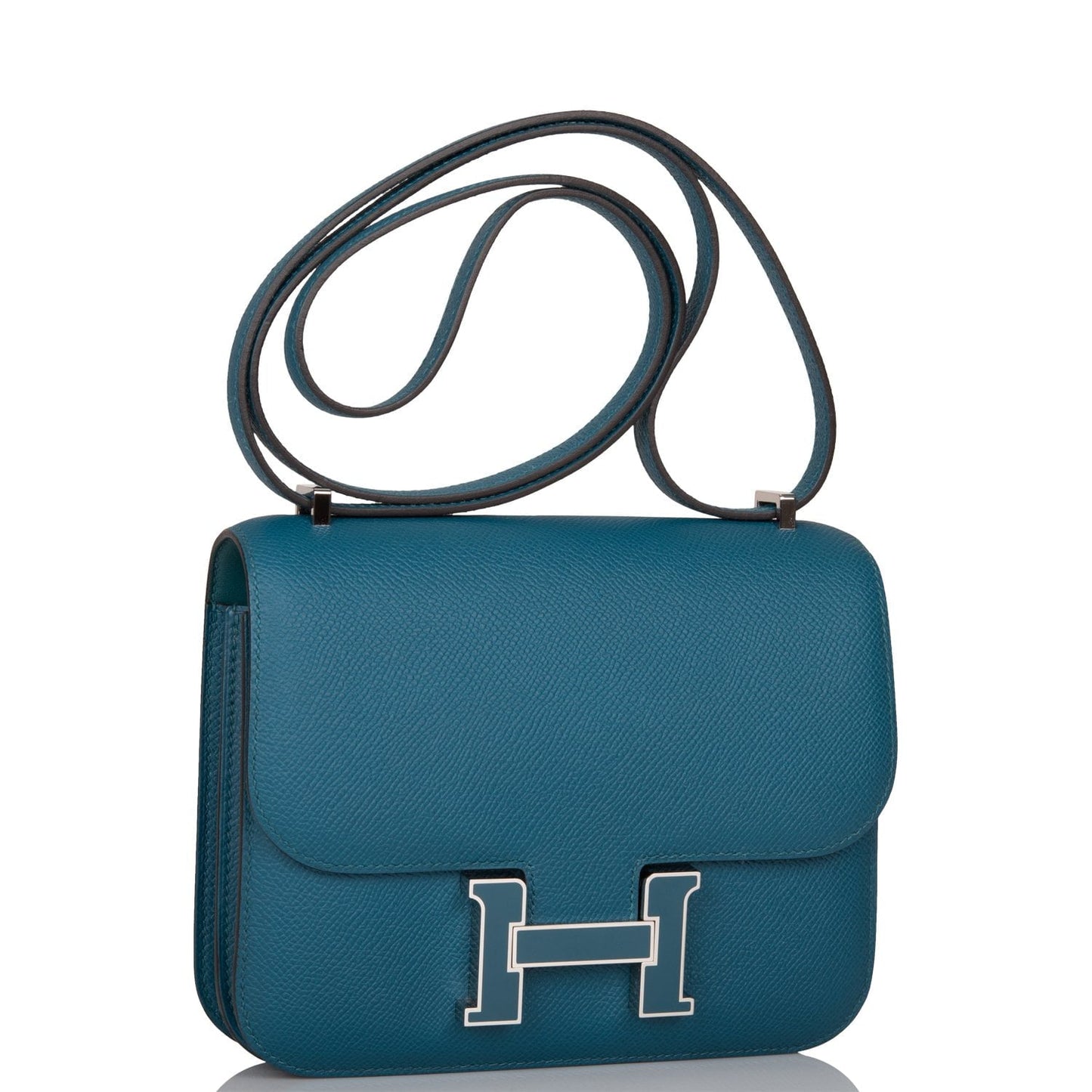 Hermes Vert Bosphore Epsom Constance Lacquer Hardware Handbag Mini Travel Bag