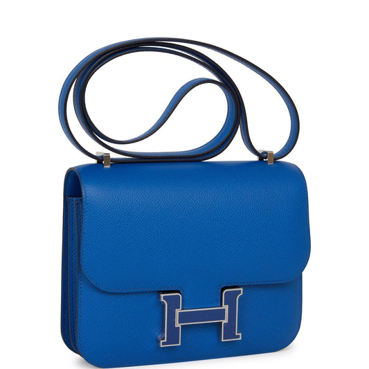 Hermes Constance Bleu France Epsom Palladium Hardware Crossbody Crossbody Bag