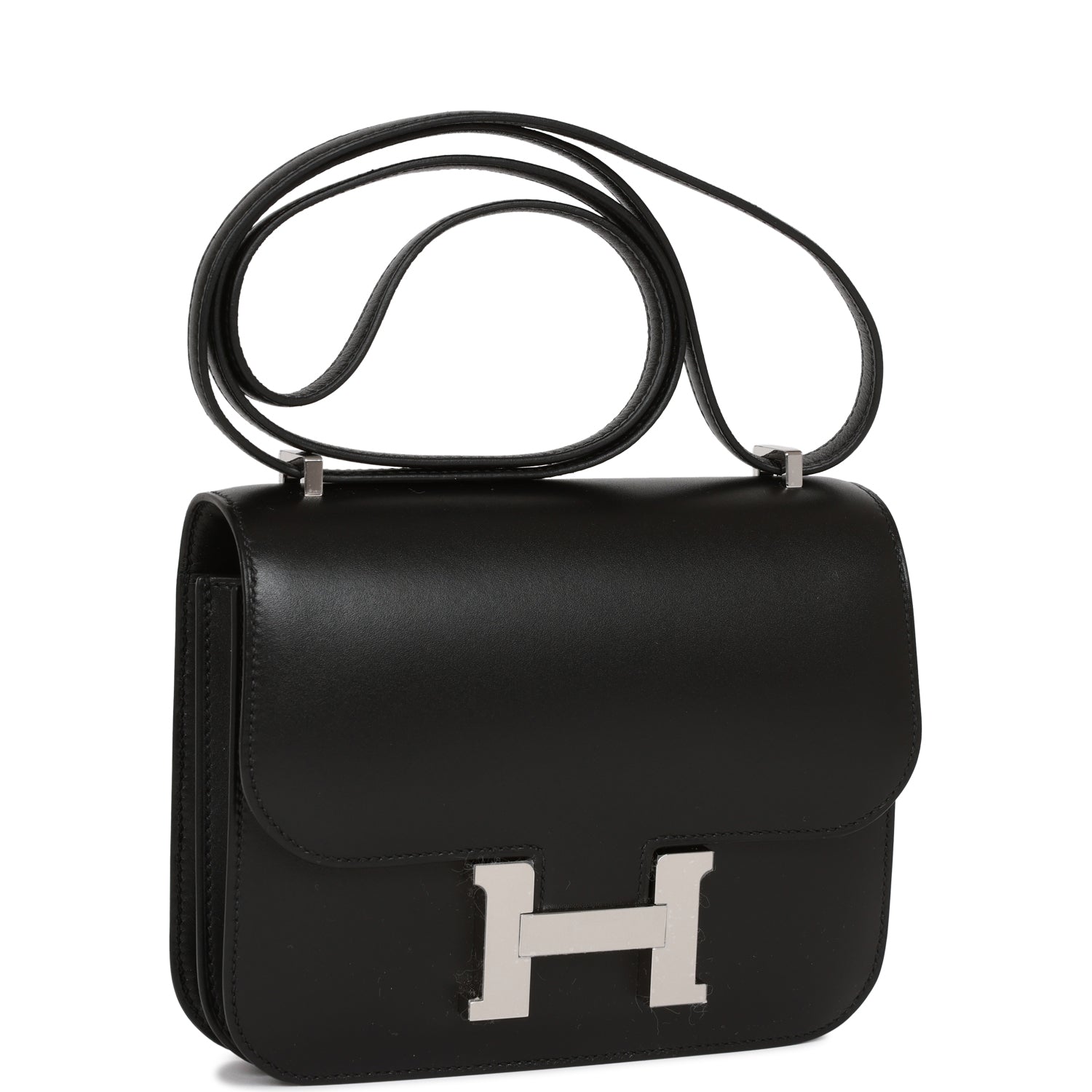 Hermes Constance Tadelakt Palladium Hardware Handbag Black Travel Bag