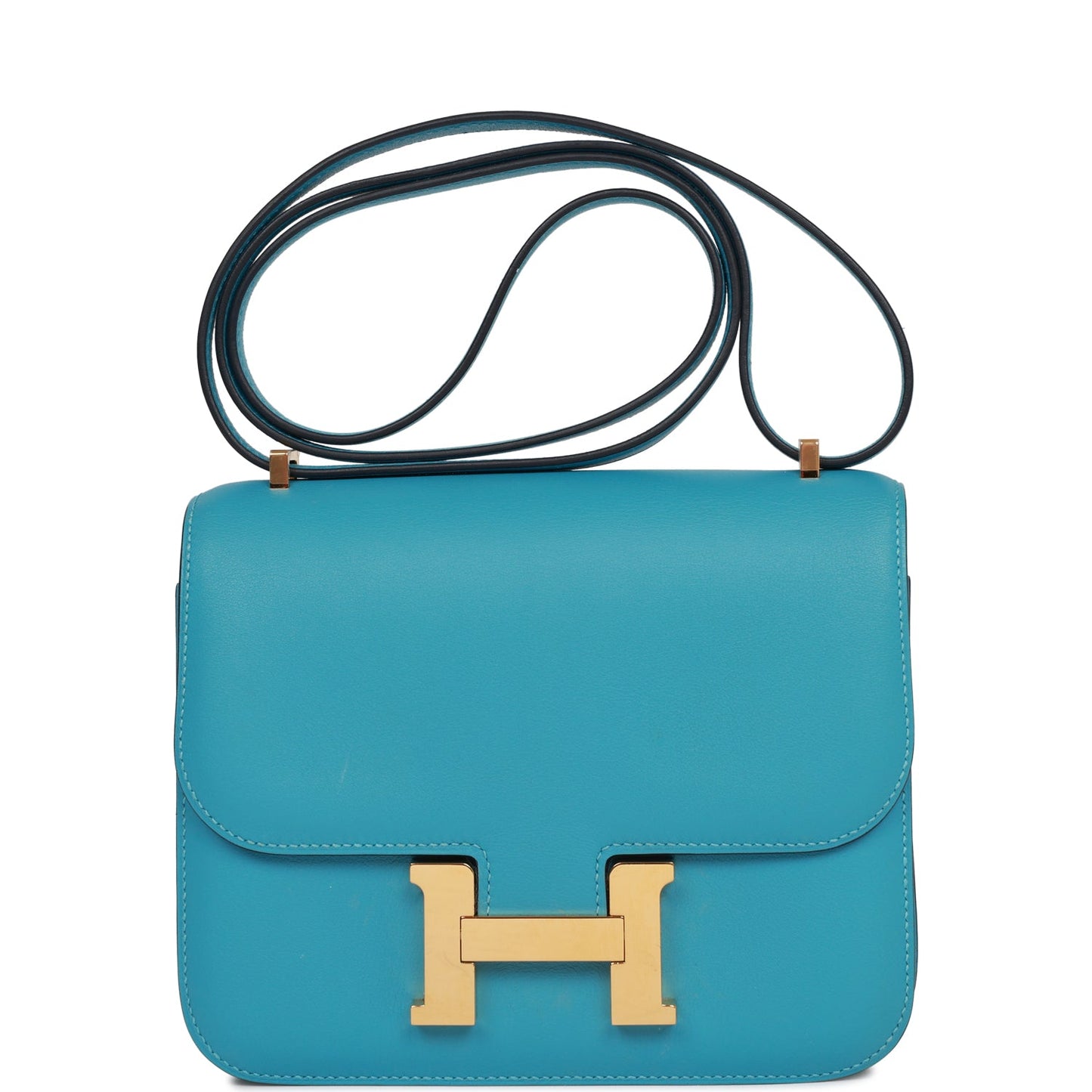 Hermes Constance Bleu Du Nord Swift Hardware Handbag Gold Travel Bag
