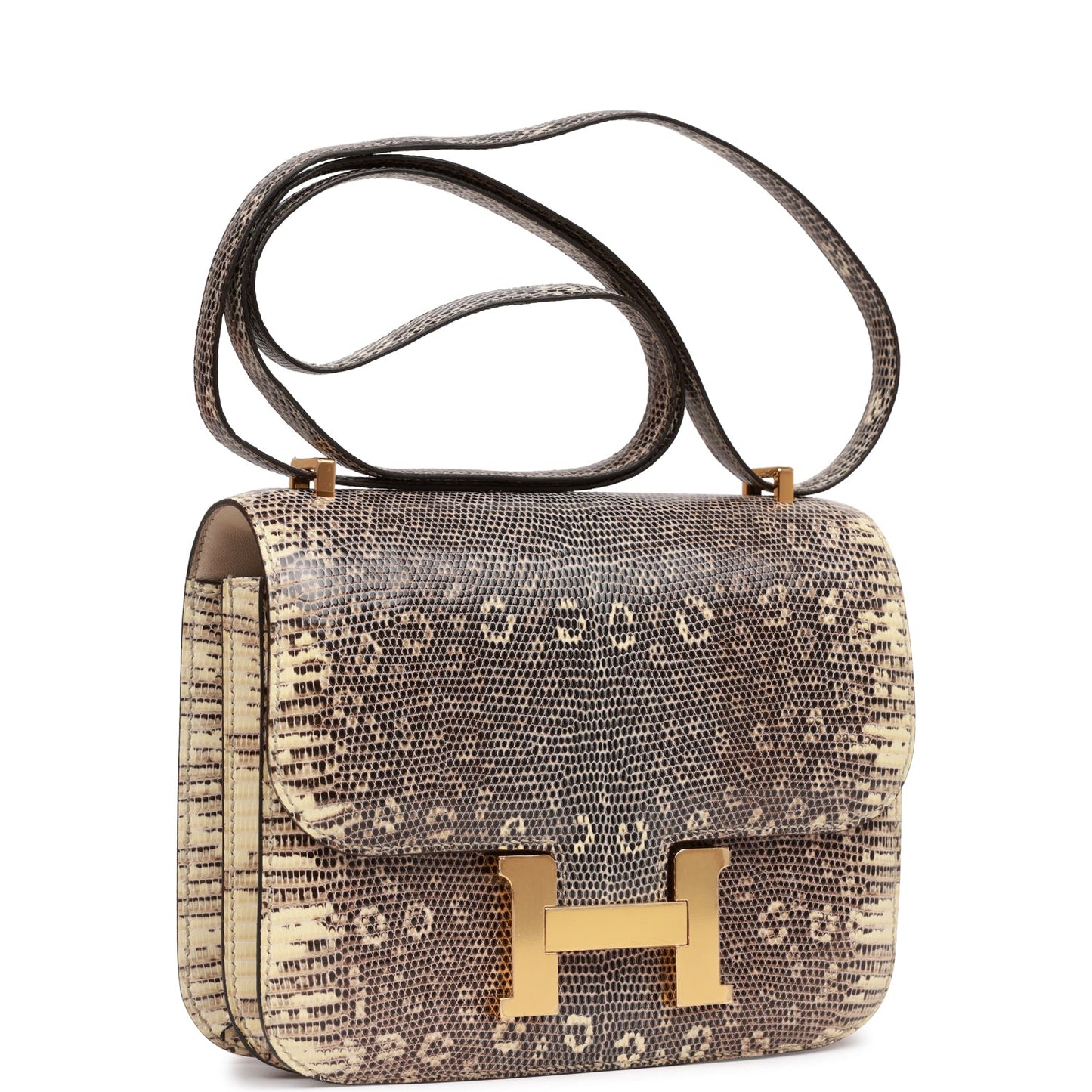 Hermes Constance Ombre Lizard Varanus Hardware Handbag Gold Mini Travel Bag