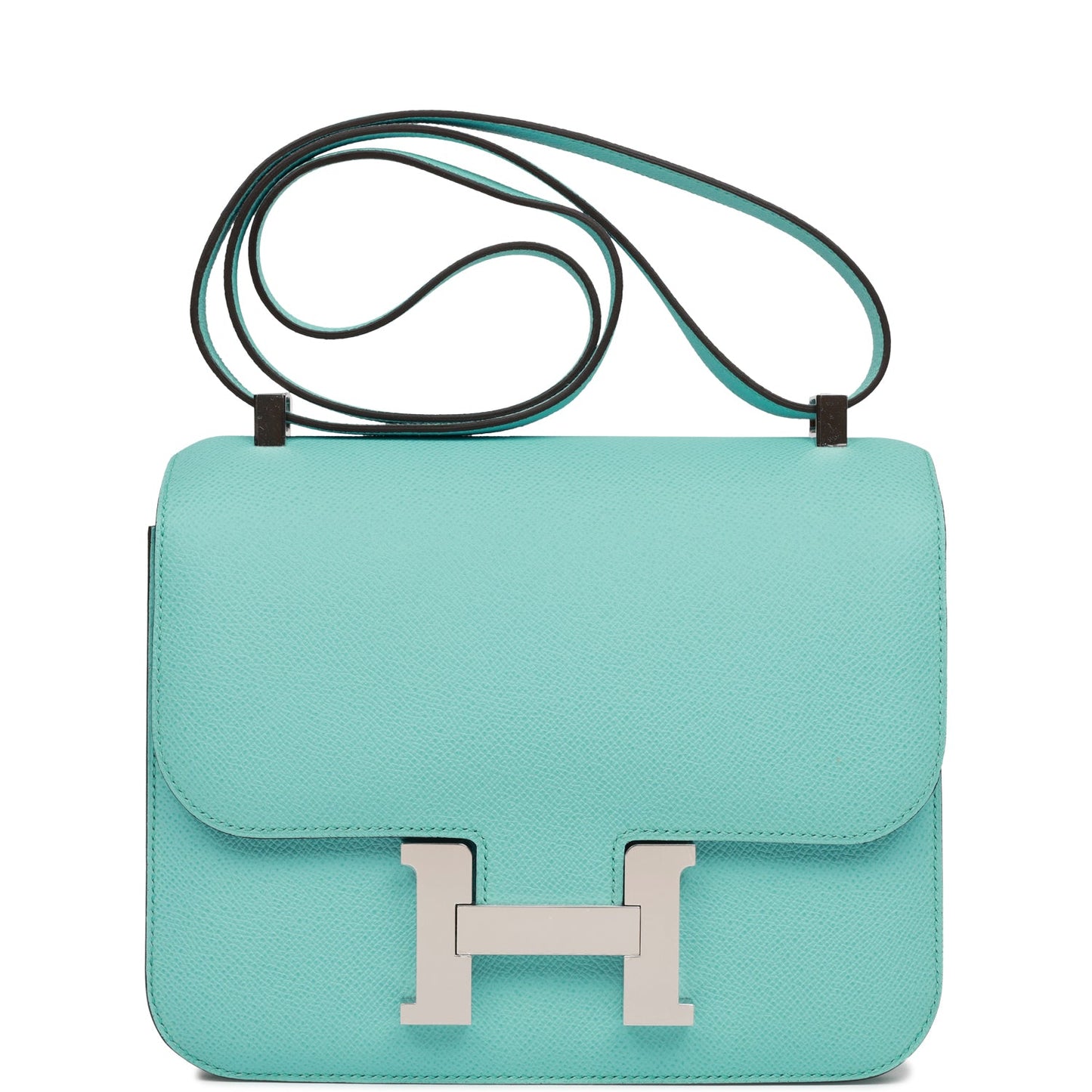 Hermes Constance Bleu Atoll Epsom Palladium Hardware Handbag Travel Bag