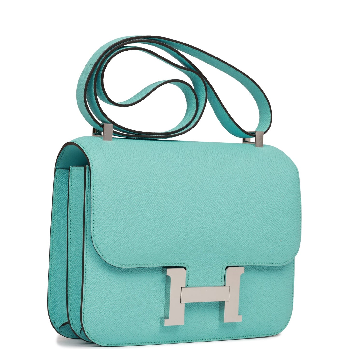 Hermes Constance Bleu Atoll Epsom Palladium Hardware Handbag Travel Bag