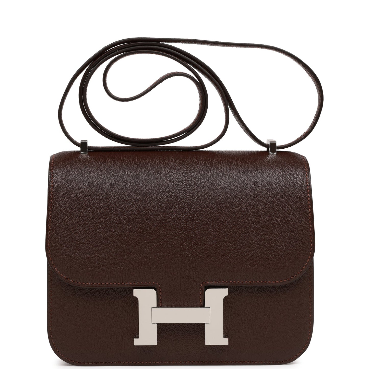 Hermes Constance Havane Verso Chevre Palladium Hardware Crossbody Crossbody Bag