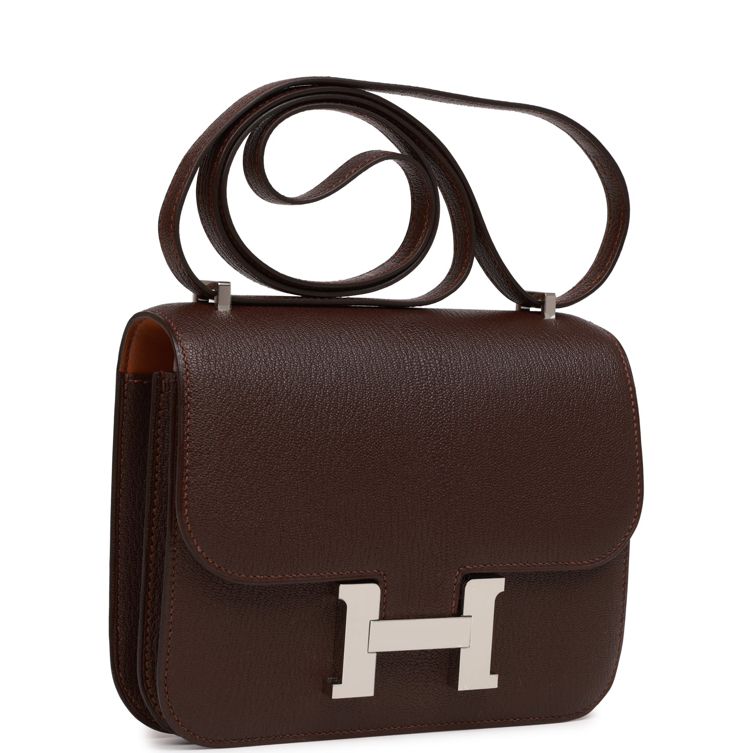 Hermes Constance Havane Verso Chevre Palladium Hardware Crossbody Crossbody Bag