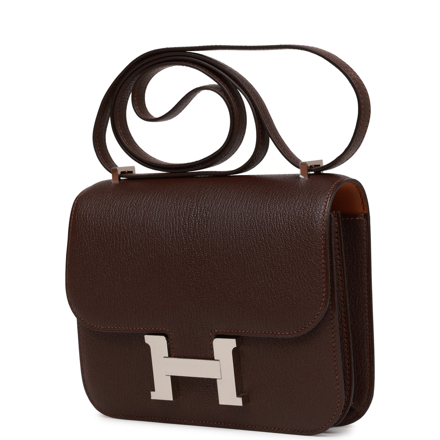 Hermes Constance Havane Verso Chevre Palladium Hardware Crossbody Crossbody Bag