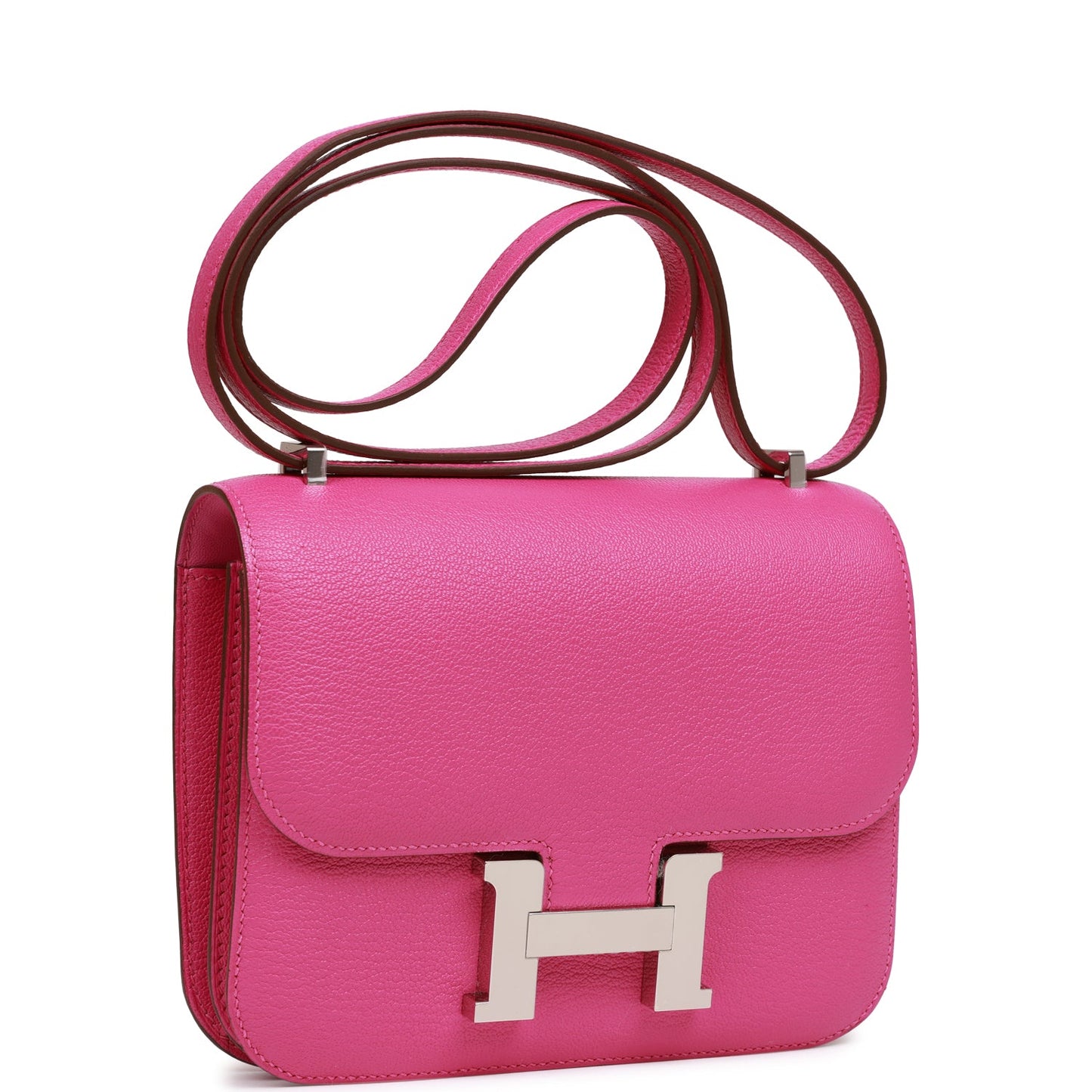 Hermes Constance Magnolia Evercolor Palladium Hardware Crossbody Bag