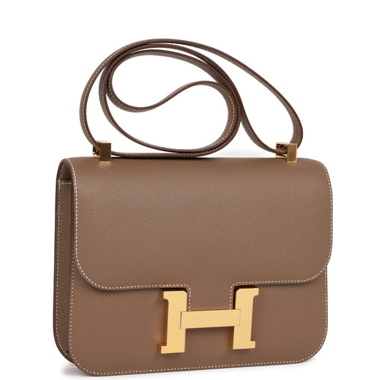 Hermes Constance Etoupe Epsom Hardware Handbag Gold Travel Bag Gold Hardware
