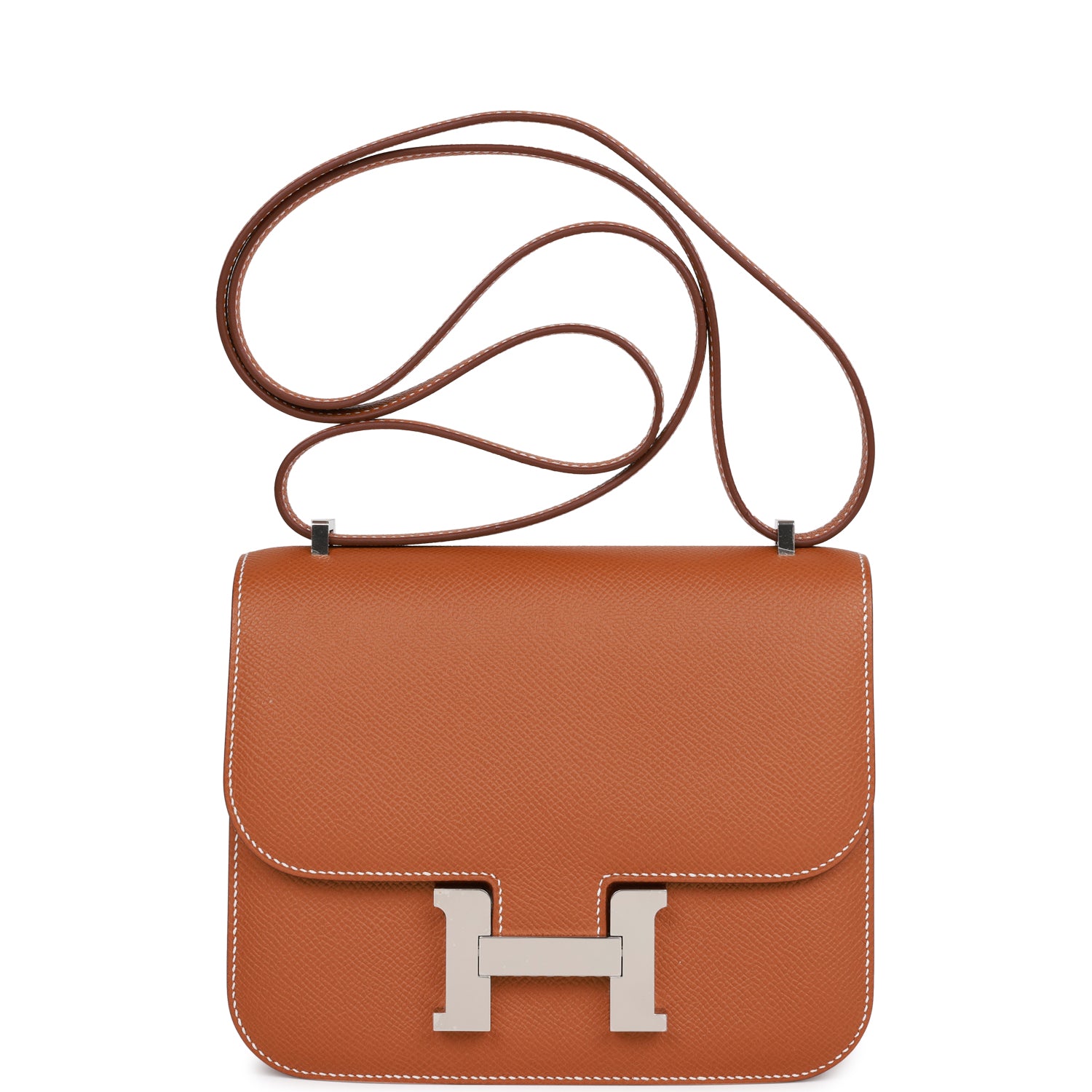 Hermes Constance Epsom Palladium Hardware Handbag Gold Travel Bag Gold Hardware