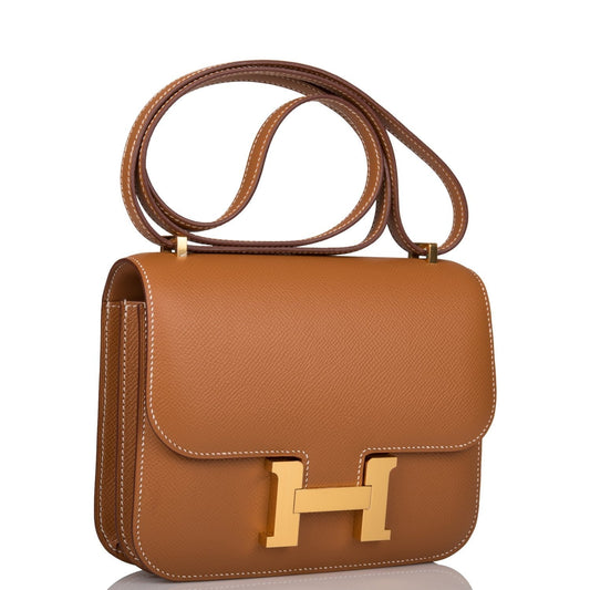 Hermes Constance Epsom Hardware Handbag Gold Travel Bag 4
