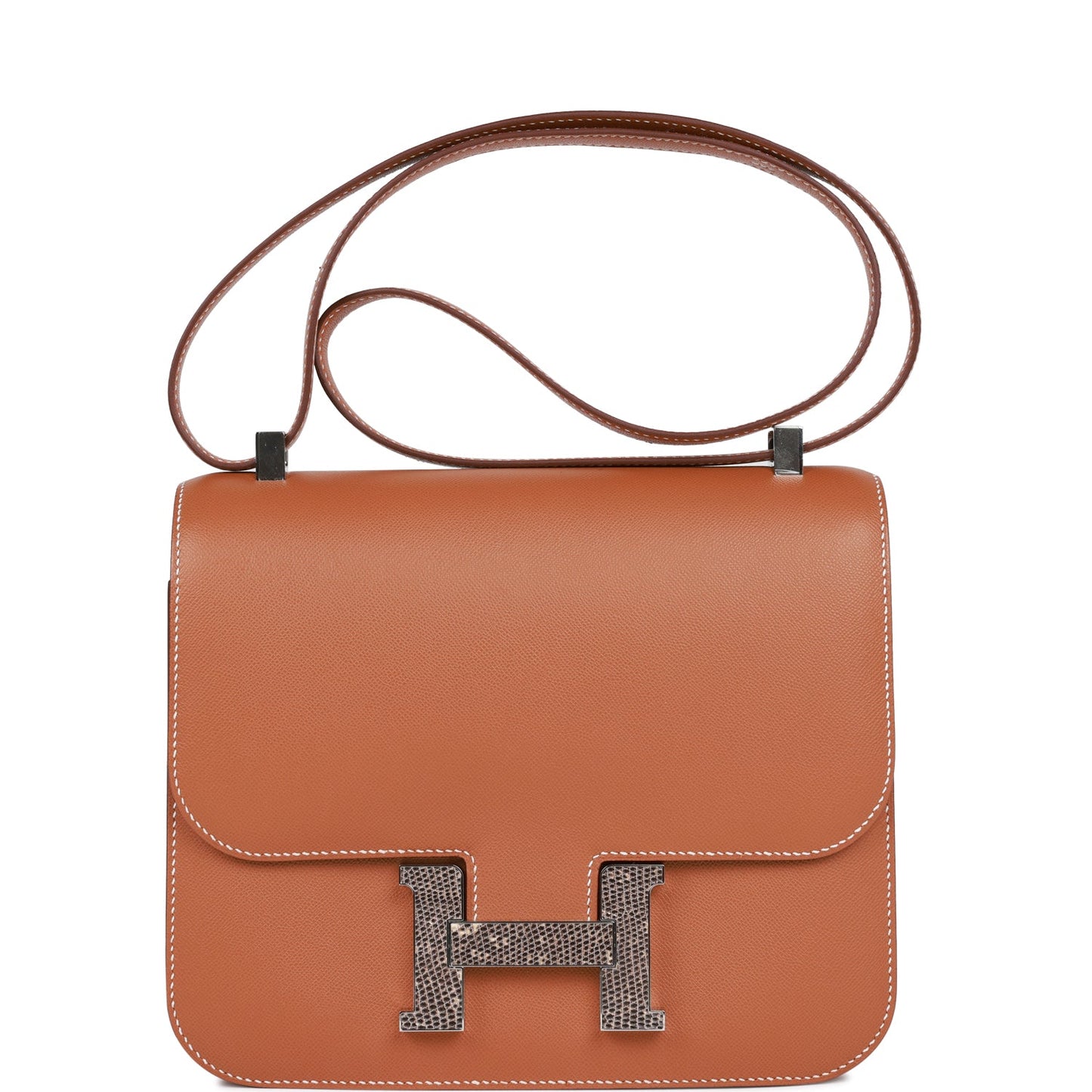 Hermes Constance Madame And Lizard Palladium Hardware Handbag Gold Travel Bag