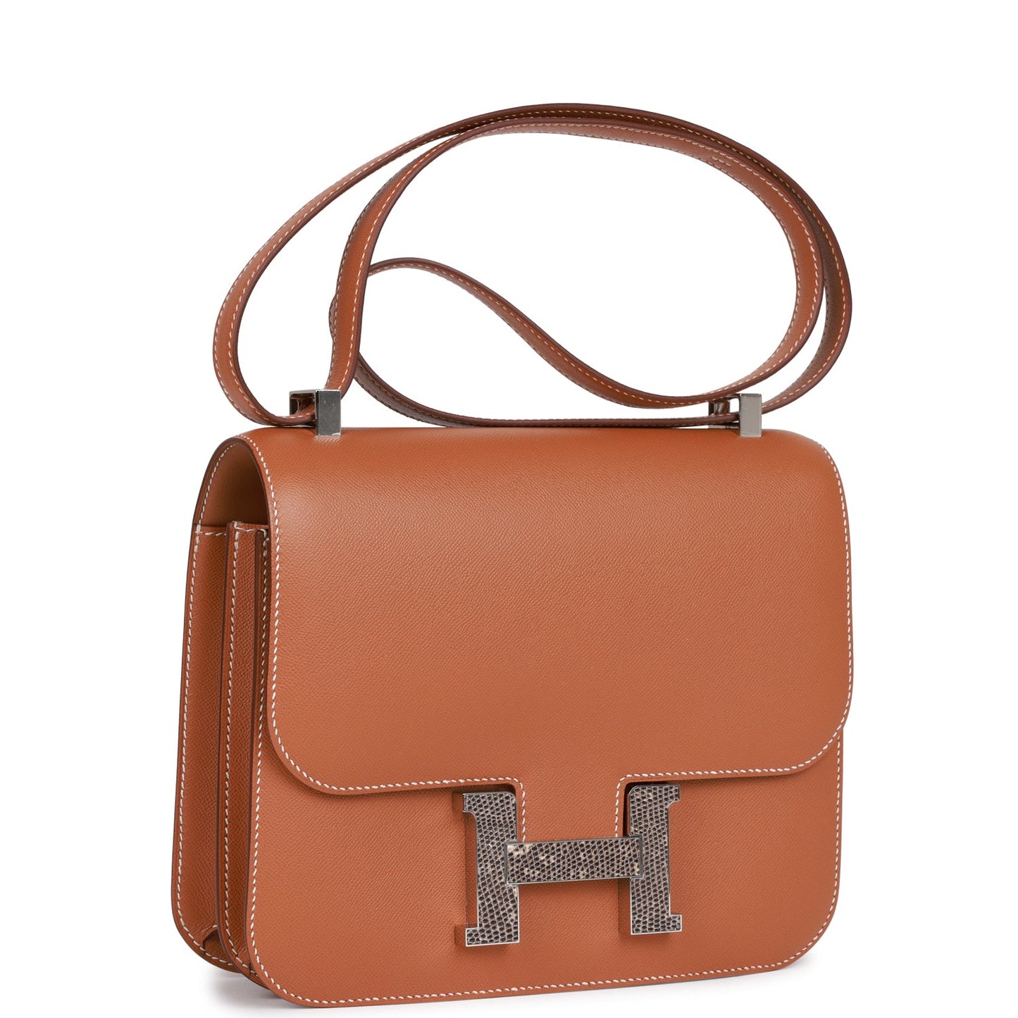 Hermes Constance Madame And Lizard Palladium Hardware Handbag Gold Travel Bag