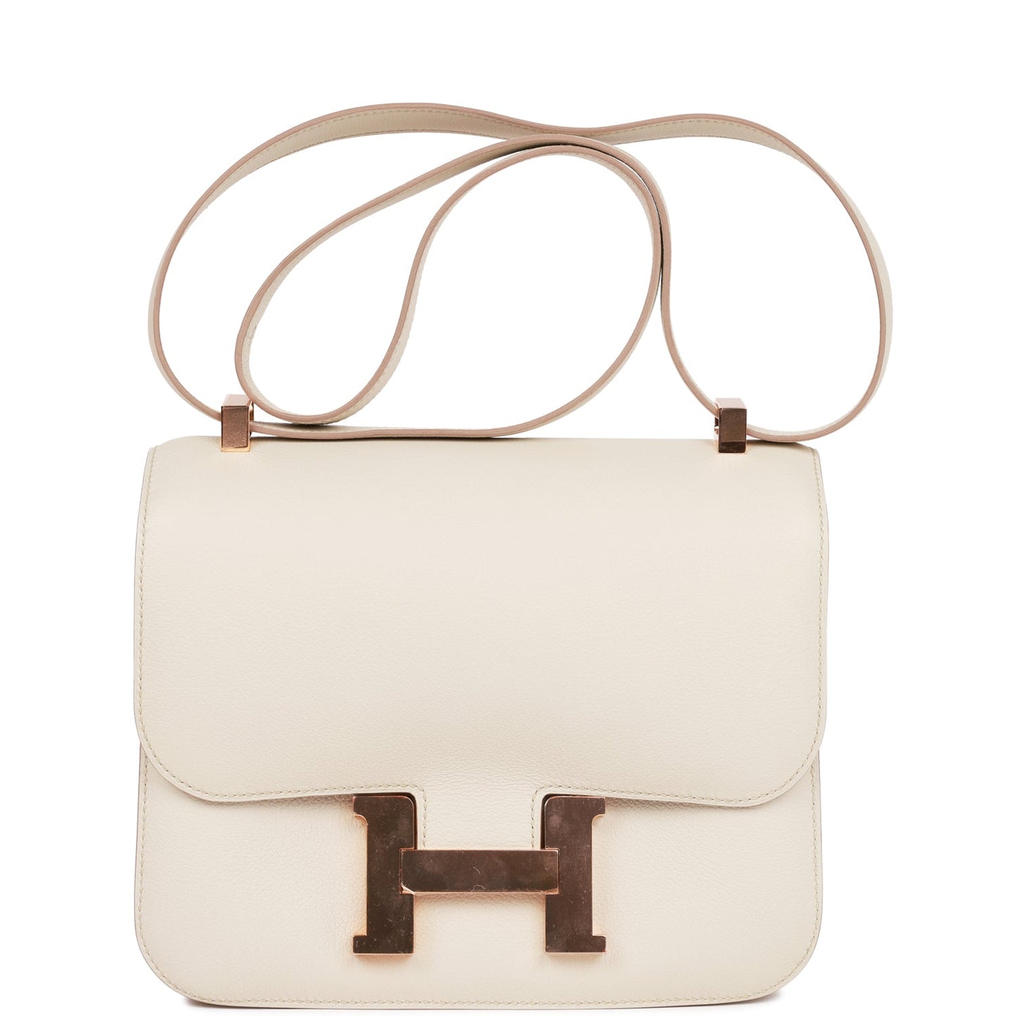 Hermes Constance Gris Perle Evercolor Rose Hardware Handbag Gold Travel Bag