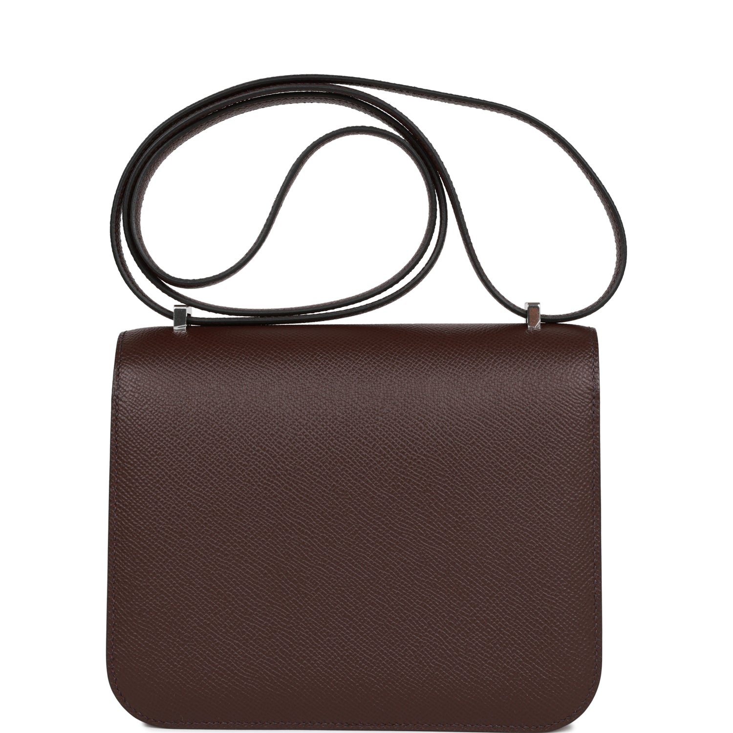Hermes Constance Rouge Sellier Epsom Palladium Hardware Crossbody Bag