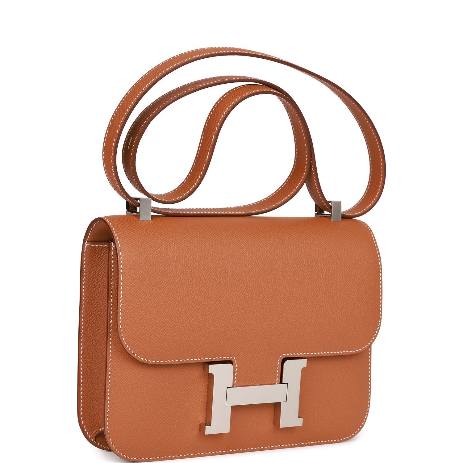 Hermes Constance Epsom Palladium Hardware Handbag Gold Travel Bag