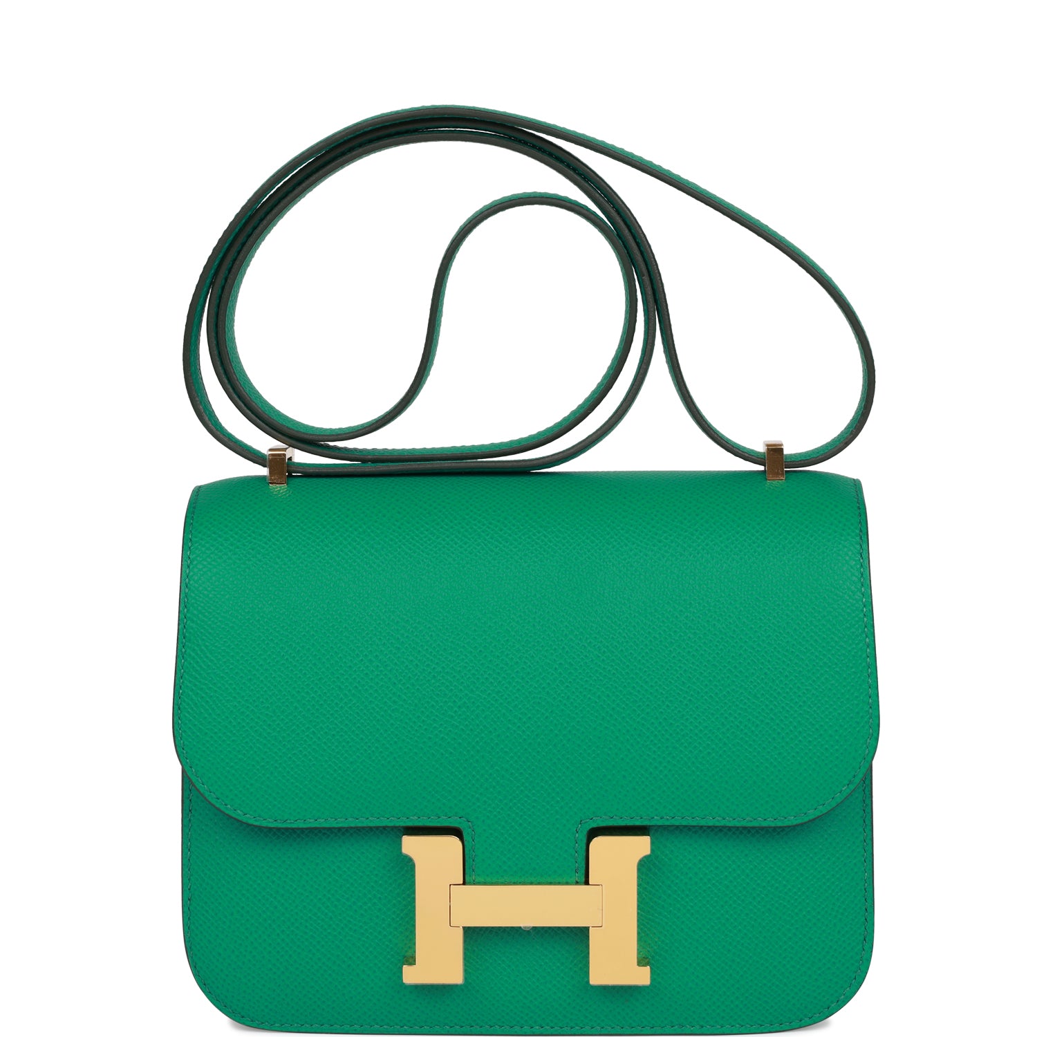 Hermes Constance Vert Jade Epsom Hardware Handbag Gold Travel Bag