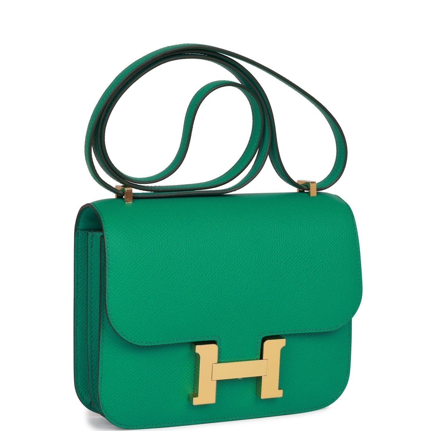 Hermes Constance Vert Jade Epsom Hardware Handbag Gold Travel Bag