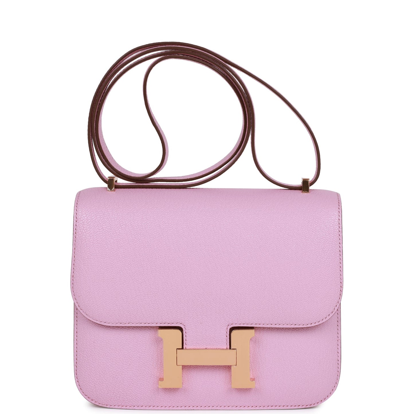 Hermes Constance Mauve Sylvestre Chevre Rose Hardware Crossbody Bag Gold