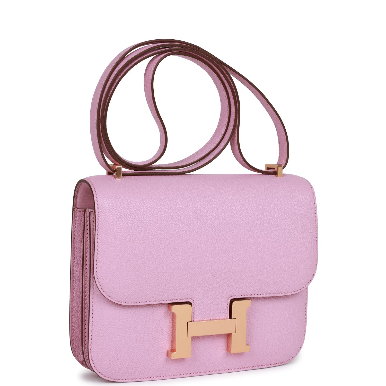 Hermes Constance Mauve Sylvestre Chevre Rose Hardware Crossbody Bag Gold