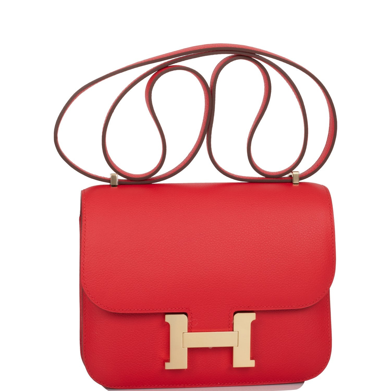 Hermes Constance Rouge De Coeur Verso Evercolor Permabrass Travel Bag