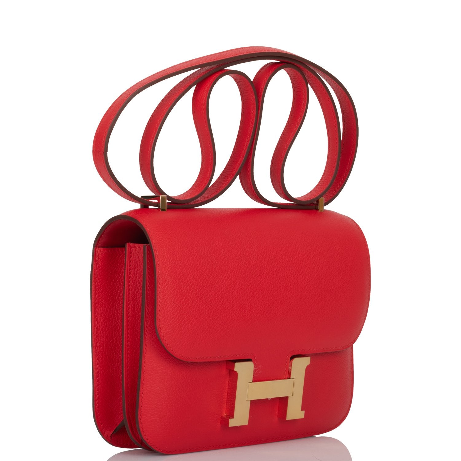 Hermes Constance Rouge De Coeur Verso Evercolor Permabrass Travel Bag