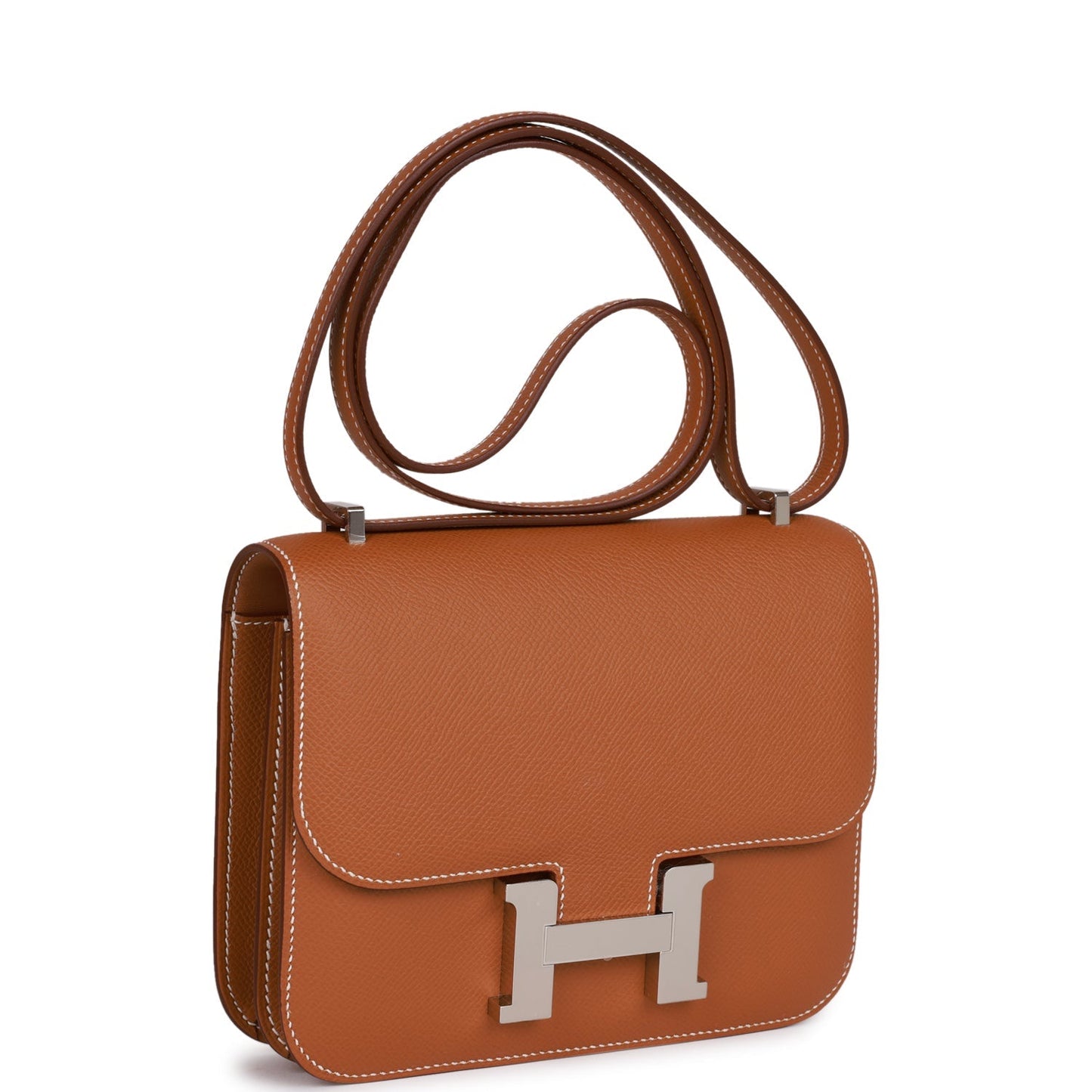 Hermes Constance Epsom Palladium Hardware Handbag Gold Travel Bag Palladium Hardware