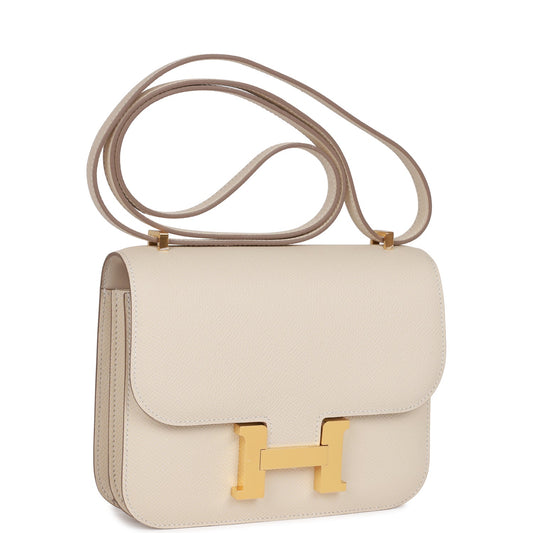 Hermes Constance Craie Epsom Hardware Handbag Gold Travel Bag