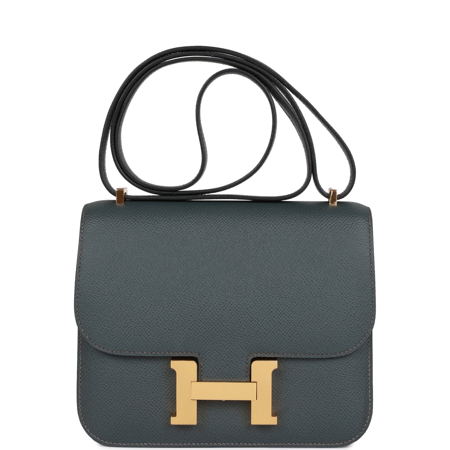Hermes Constance Bleu Orage Epsom Hardware Handbag Gold Travel Bag