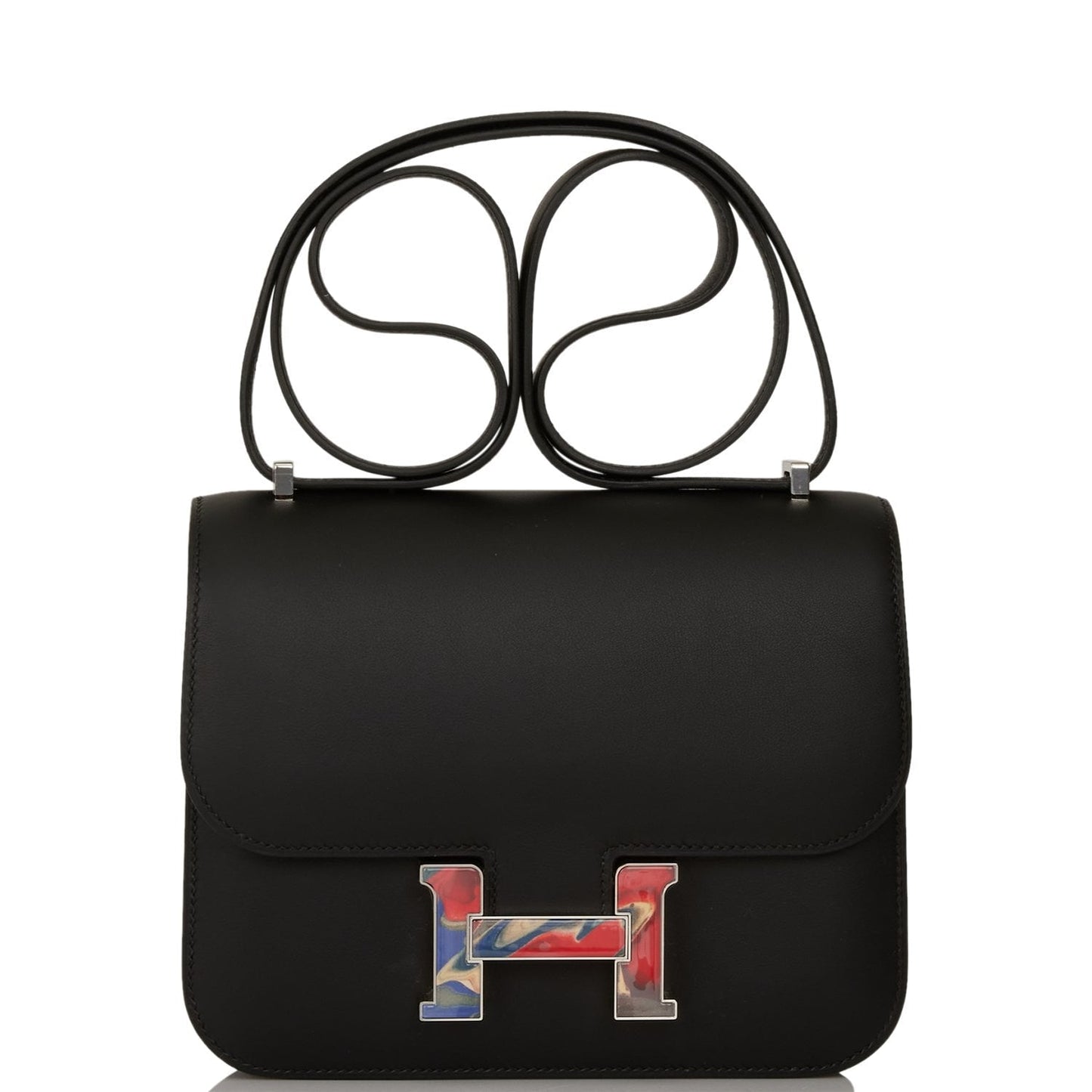 Hermes Marble Constance Swift Palladium Hardware Crossbody Bag Black