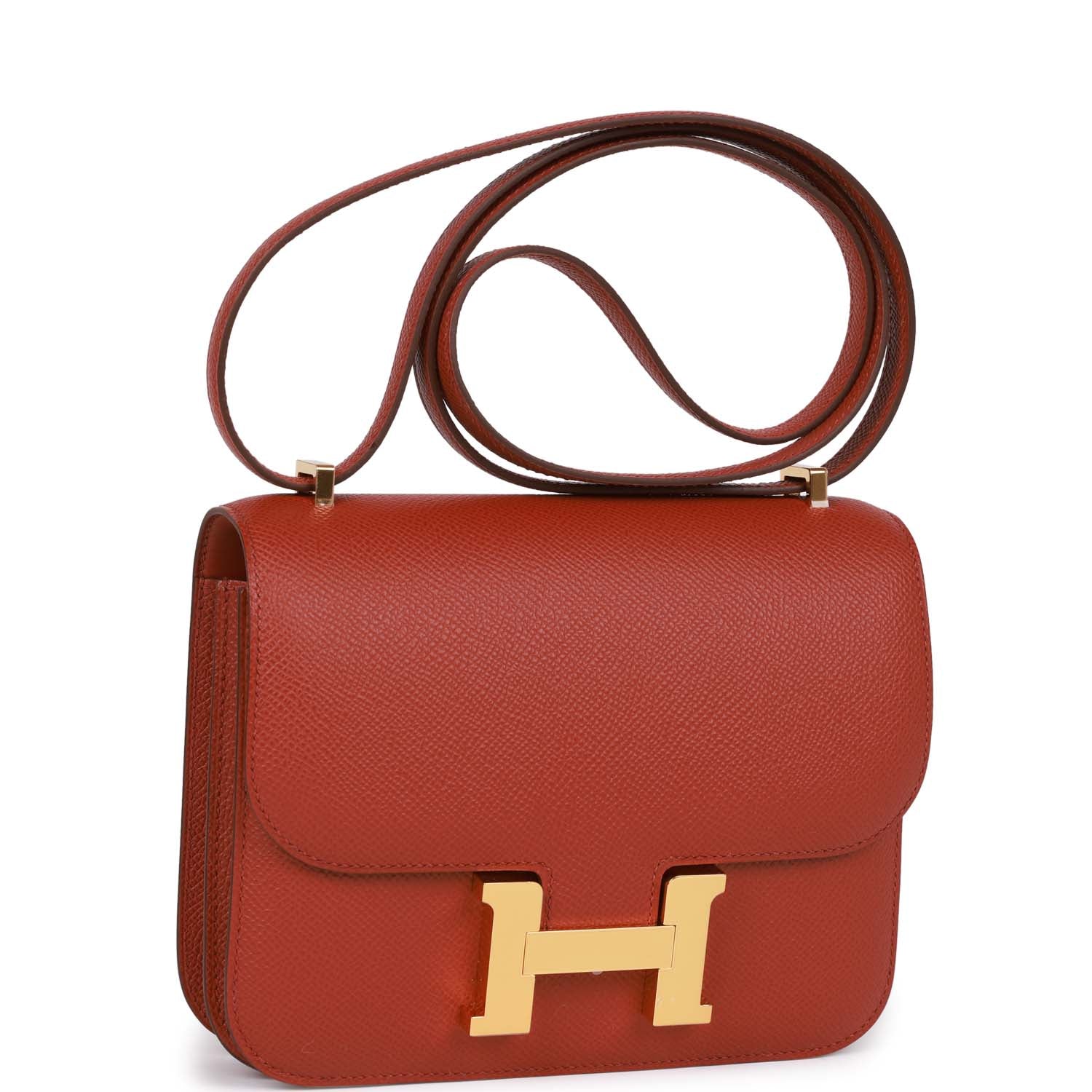 Hermes Constance Rouge Venitien Epsom Hardware Handbag Gold Travel Bag