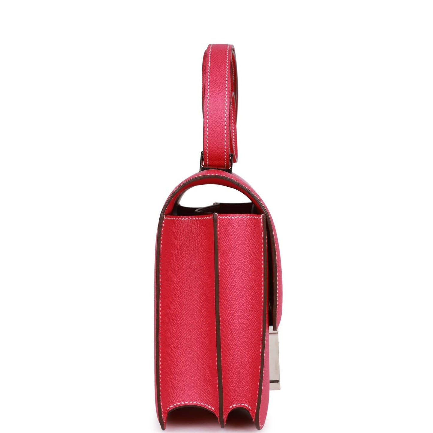 Hermes Constance Rose Tyrien Epsom Palladium Hardware Handbag Travel Bag