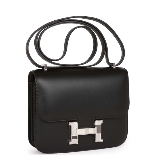 Hermes Constance Studio Disco Swift Palladium Hardware Handbag Black Travel Bag