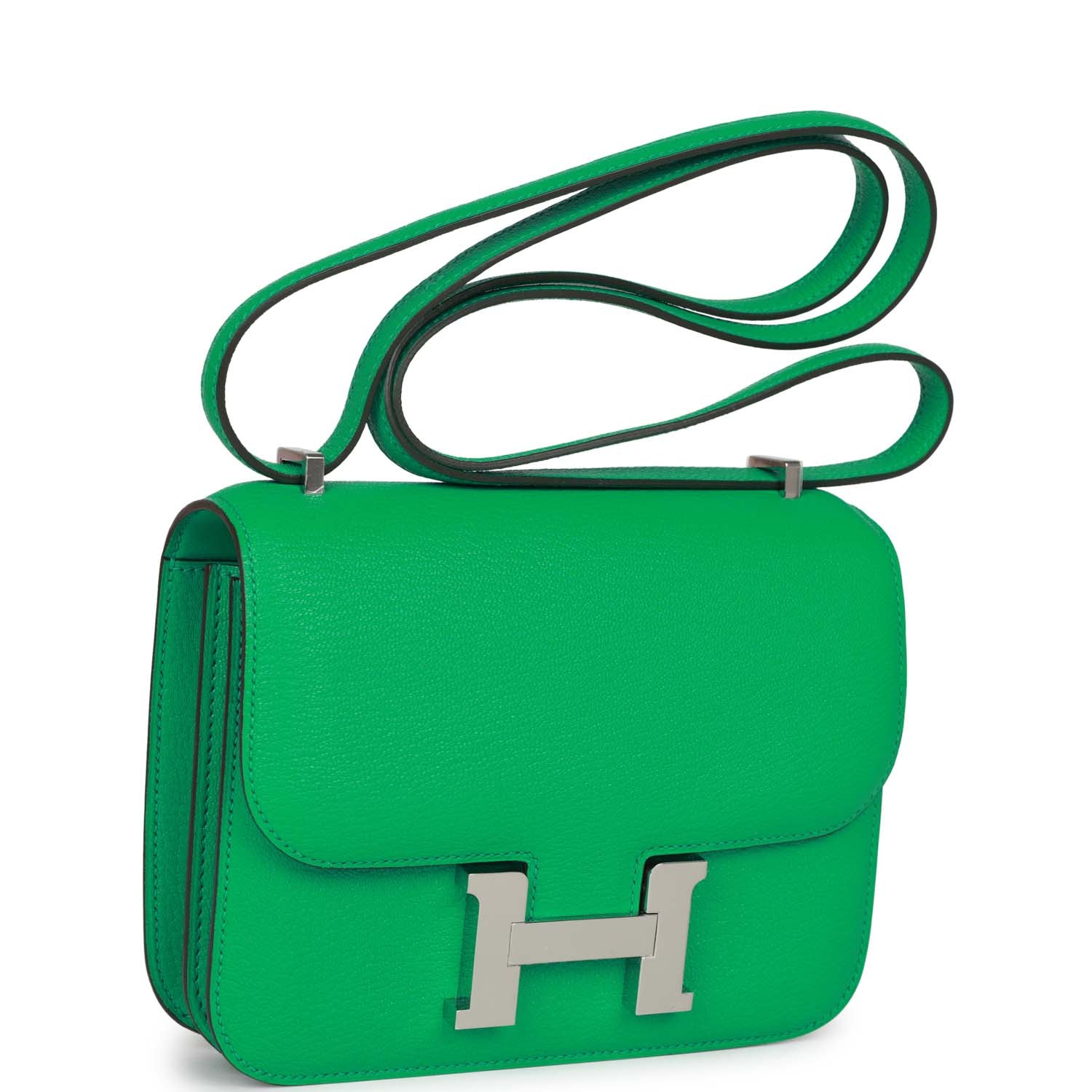 Hermes Constance Menthe Chevre Palladium Hardware Handbag Travel Bag
