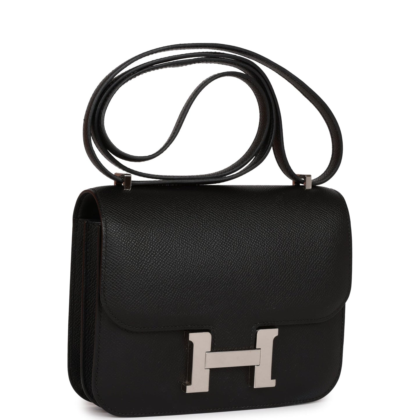 Hermes Constance Epsom Palladium Hardware Handbag Black Travel Bag