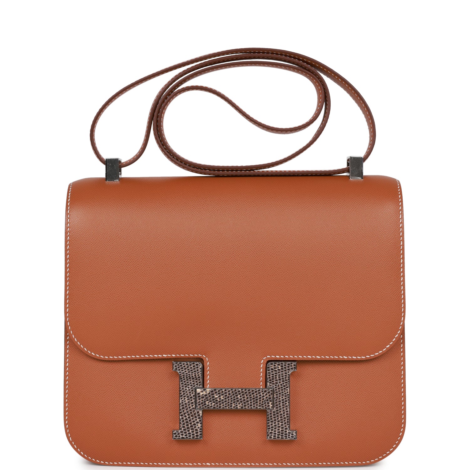 Hermes Constance Madame And Lizard Palladium Hardware Handbag Gold Travel Bag