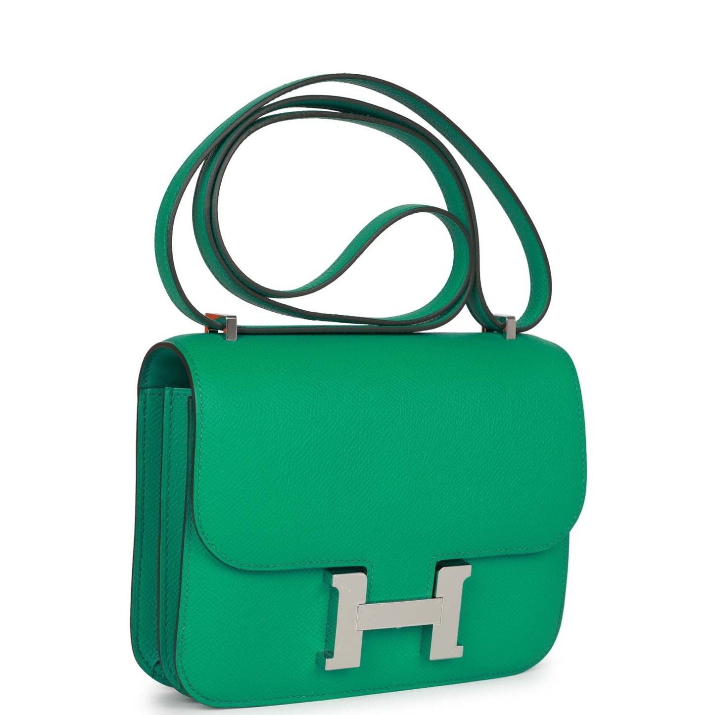 Hermes Constance Vert Jade Epsom Palladium Hardware Handbag Travel Bag Palladium Hardware