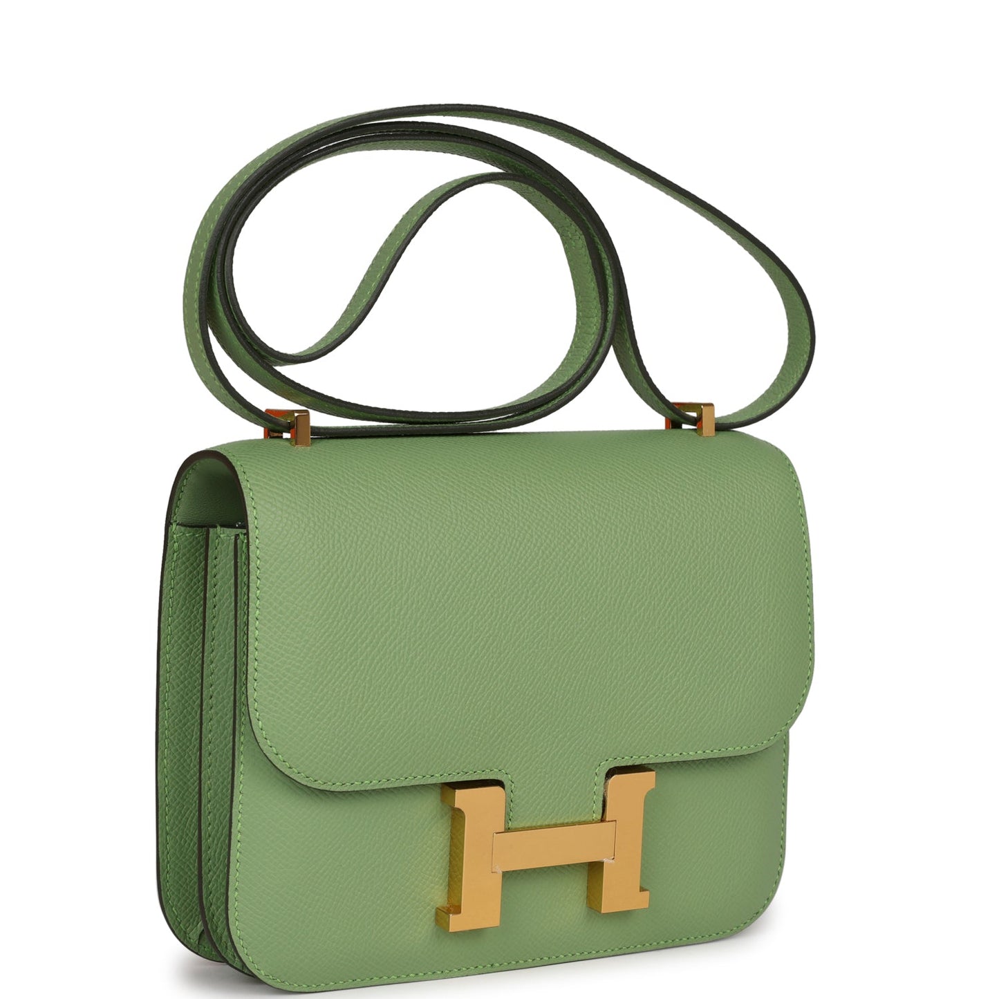 Hermes Constance Vert Criquet Epsom Hardware Handbag Gold Travel Bag