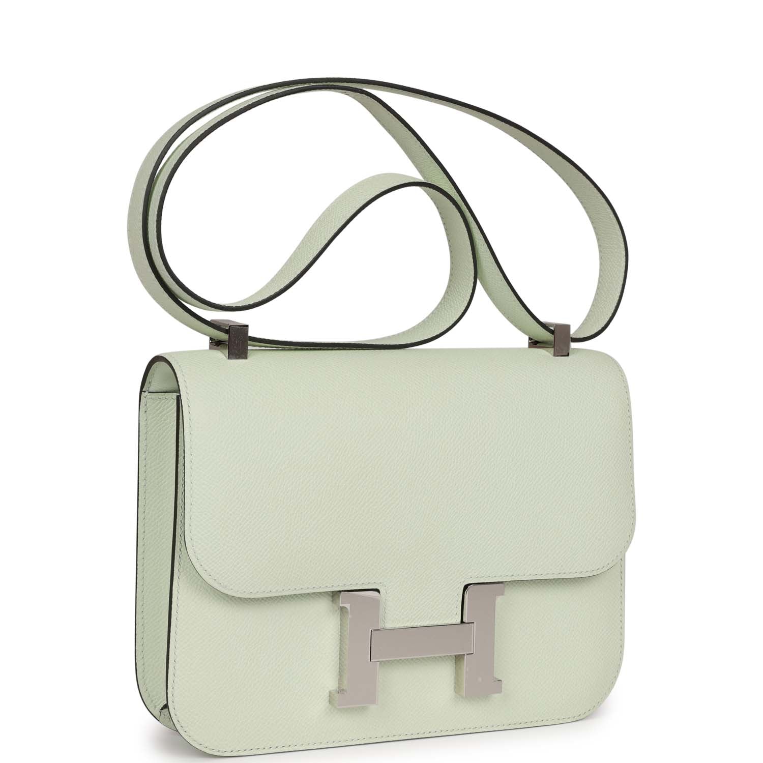 Hermes Constance Vert Fizz Epsom Palladium Hardware Handbag Travel Bag Palladium Hardware