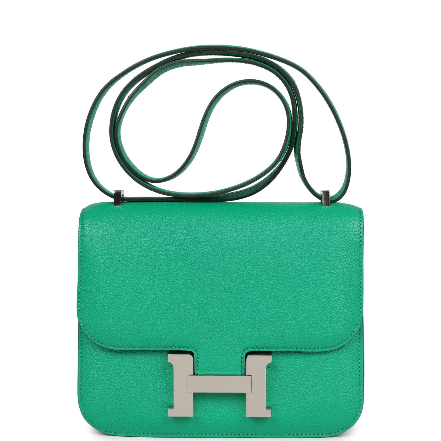 Hermes Constance Menthe Chevre Mysore Palladium Hardware Handbag Travel Bag