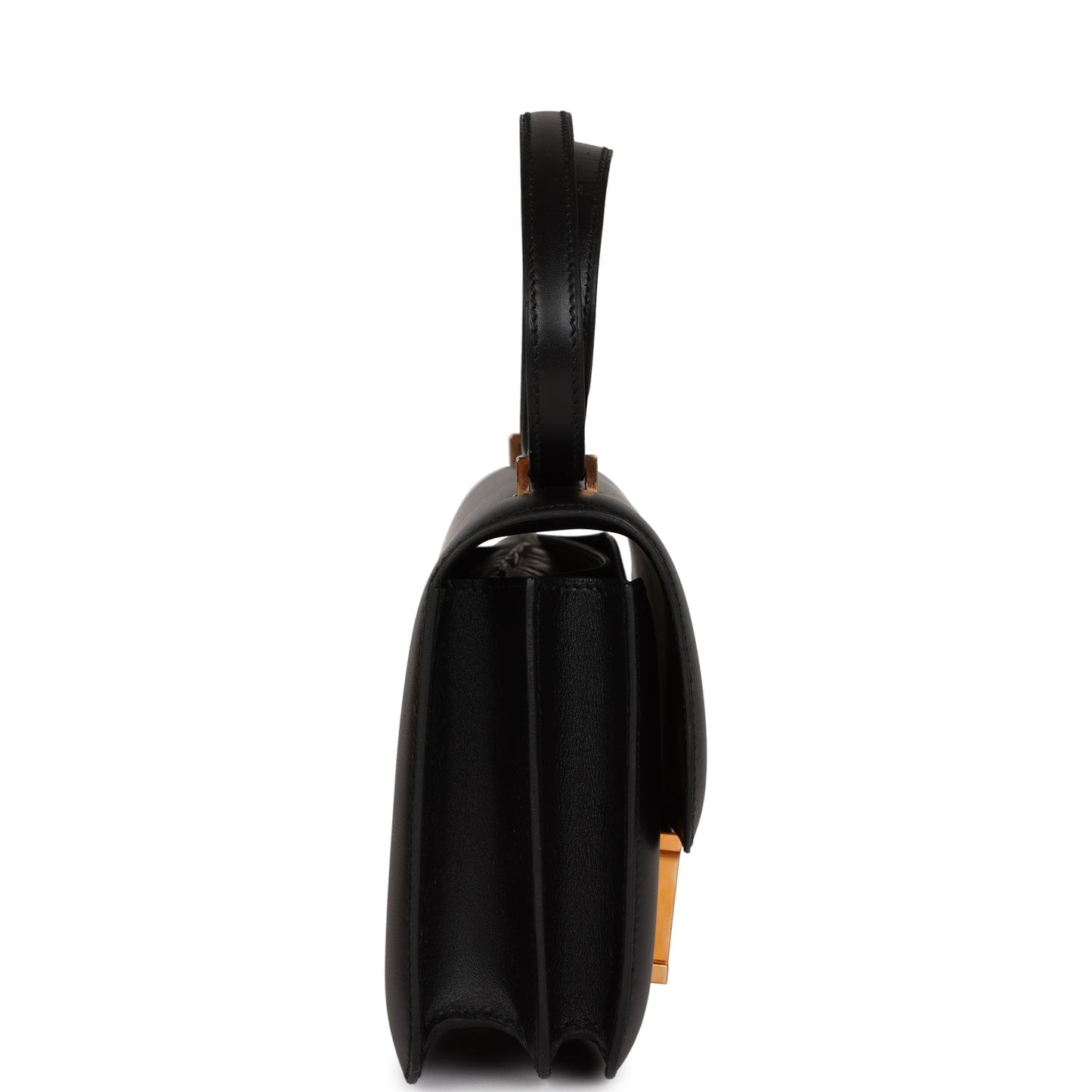 Hermes Constance Veau Monsieur Rose Hardware Handbag Black Gold Travel Bag