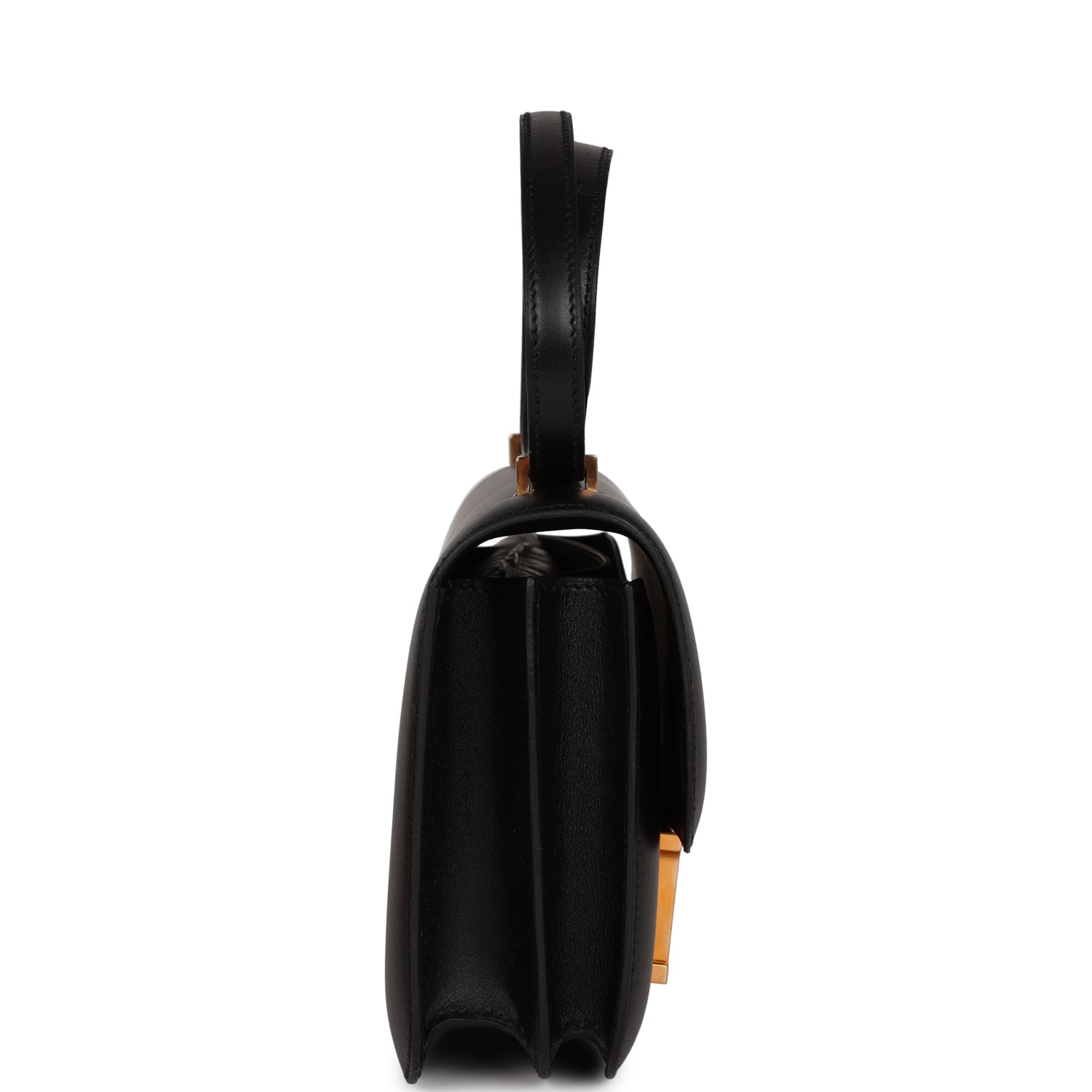 Hermes Constance Veau Monsieur Rose Hardware Handbag Black Gold Travel Bag