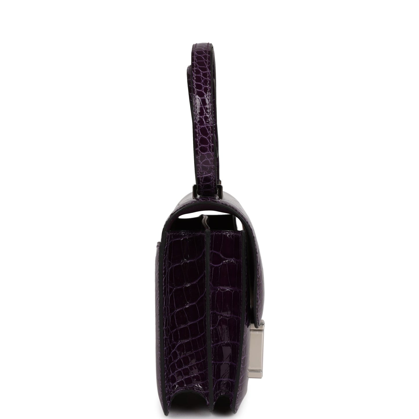 Hermes Constance Amethyst Shiny Alligator Tigers Eye Quartz Travel Bag