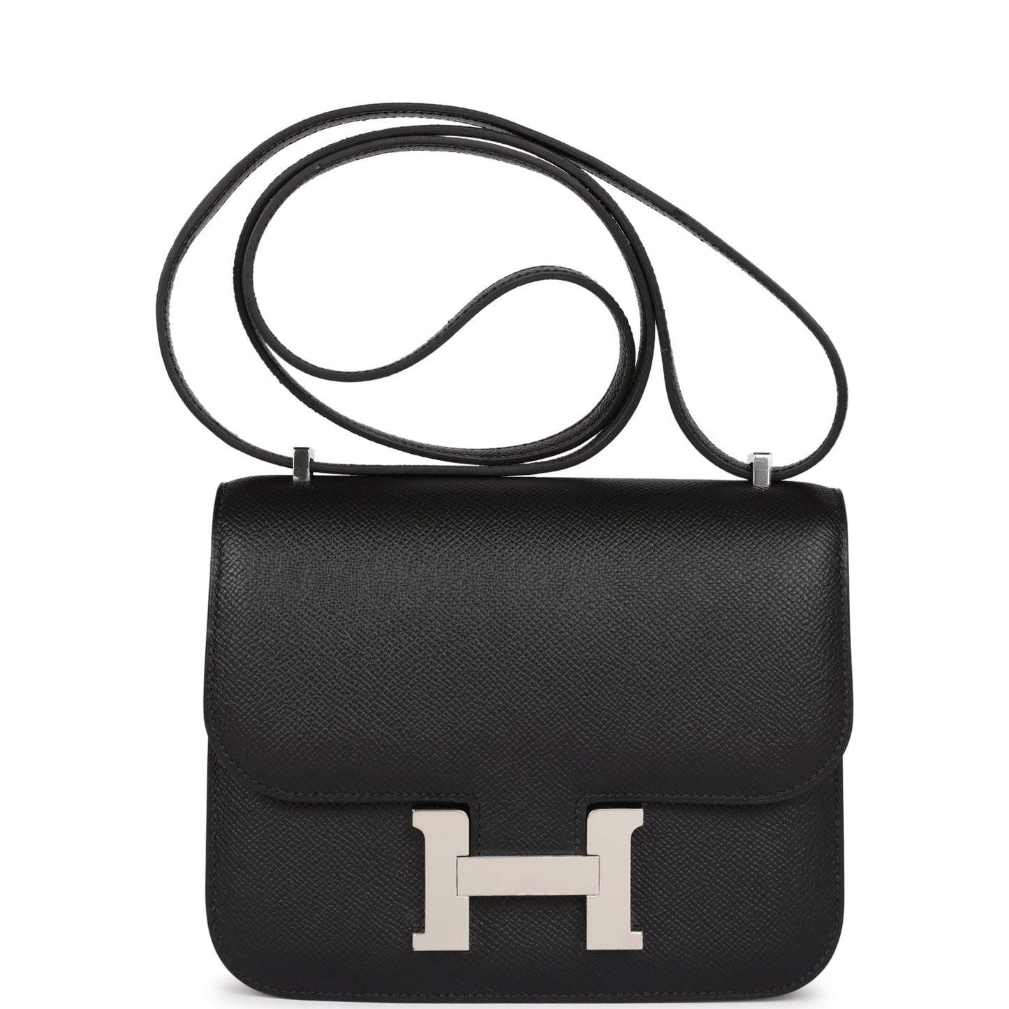 Hermes Constance Epsom Palladium Hardware Handbag Black Travel Bag