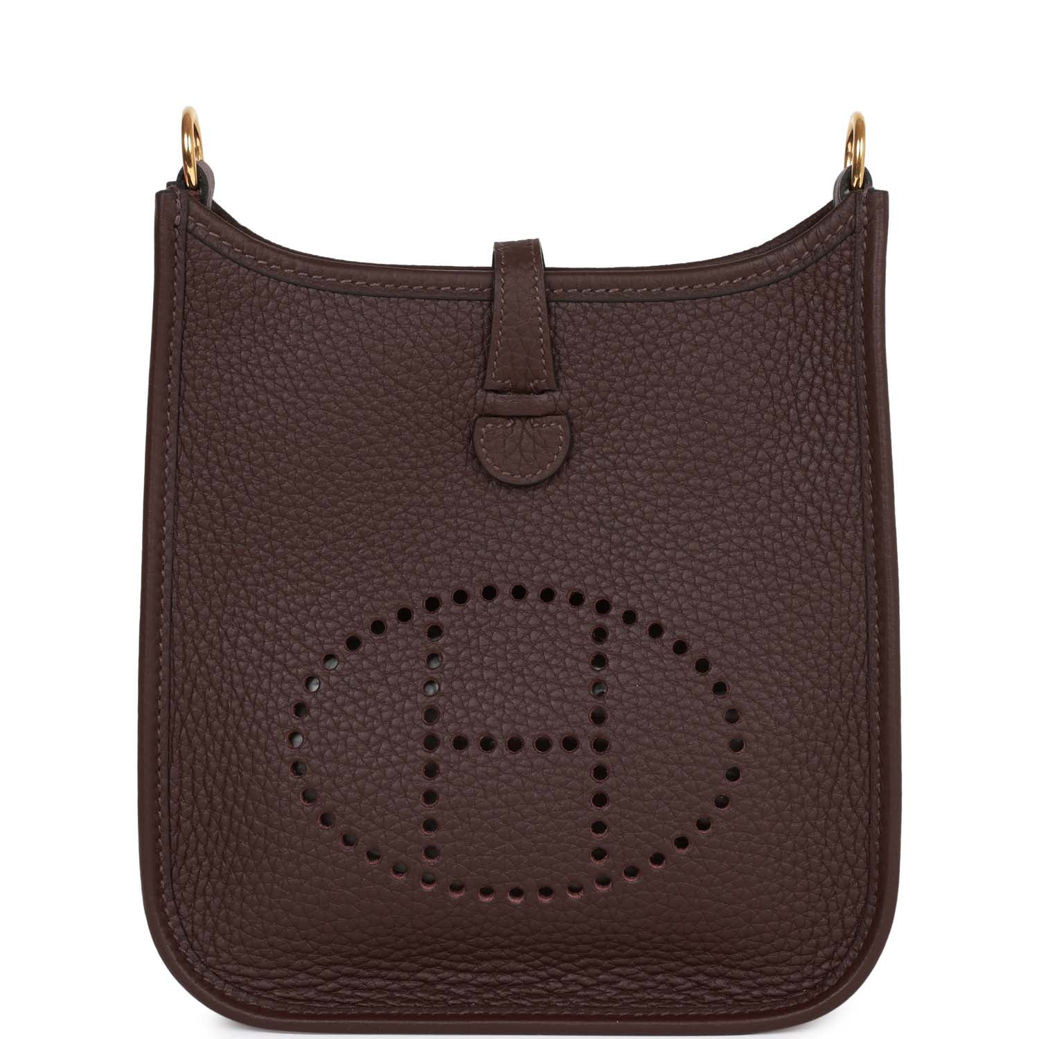 Hermes Luxury Evelyne Tpm Rouge Sellier Clemence Hardware Gold Travel Bag