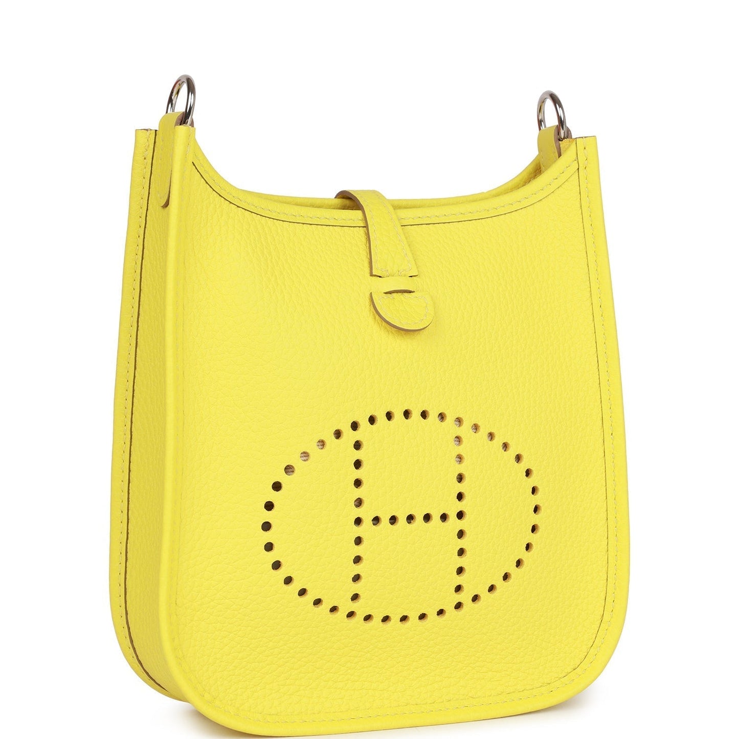 Hermes Luxury Evelyne Tpm Lime Clemence Palladium Hardware Travel Bag